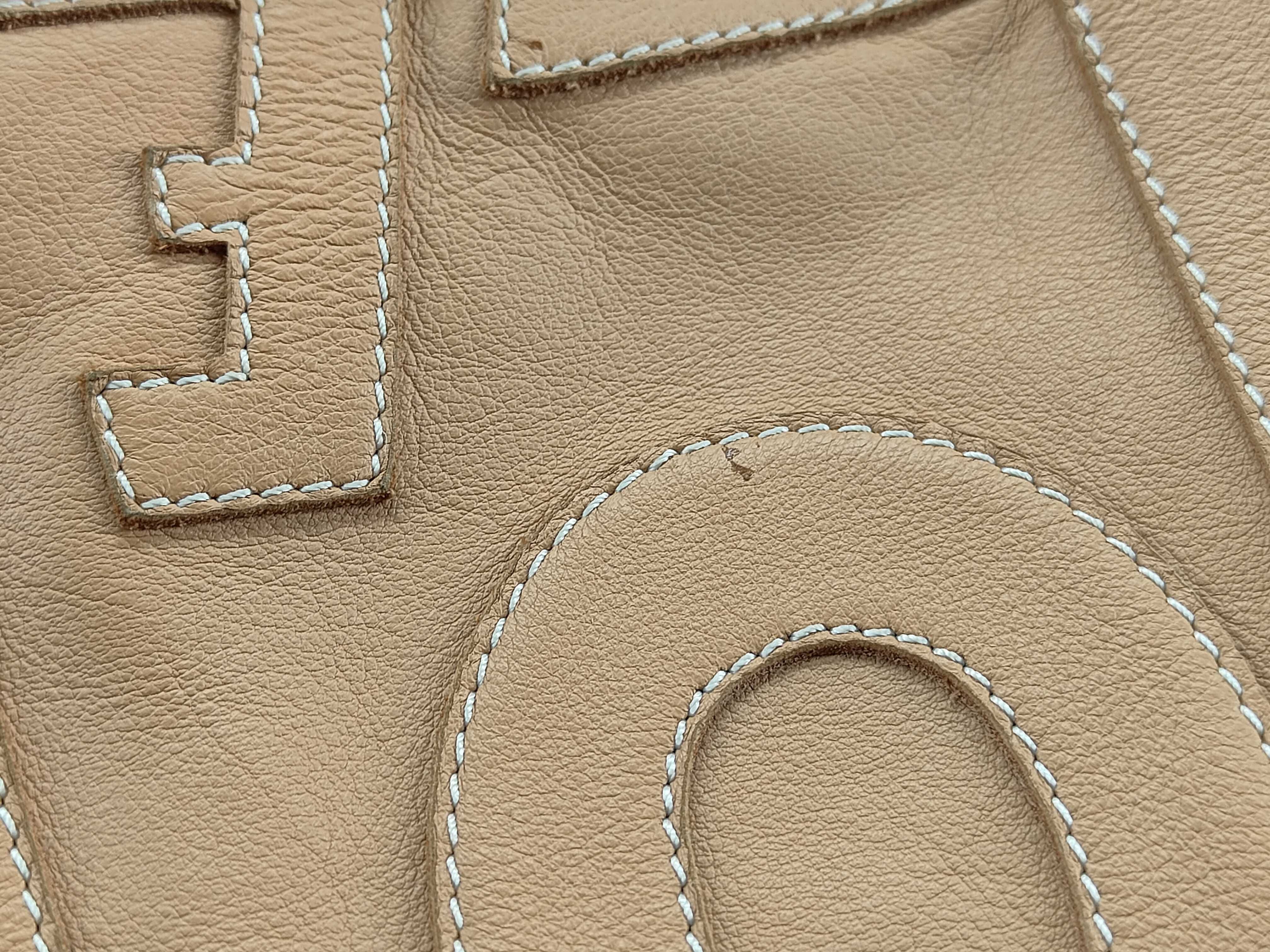 Shopper Tote Anagram Leather Tote Bag Camel Tote Bag — view 15