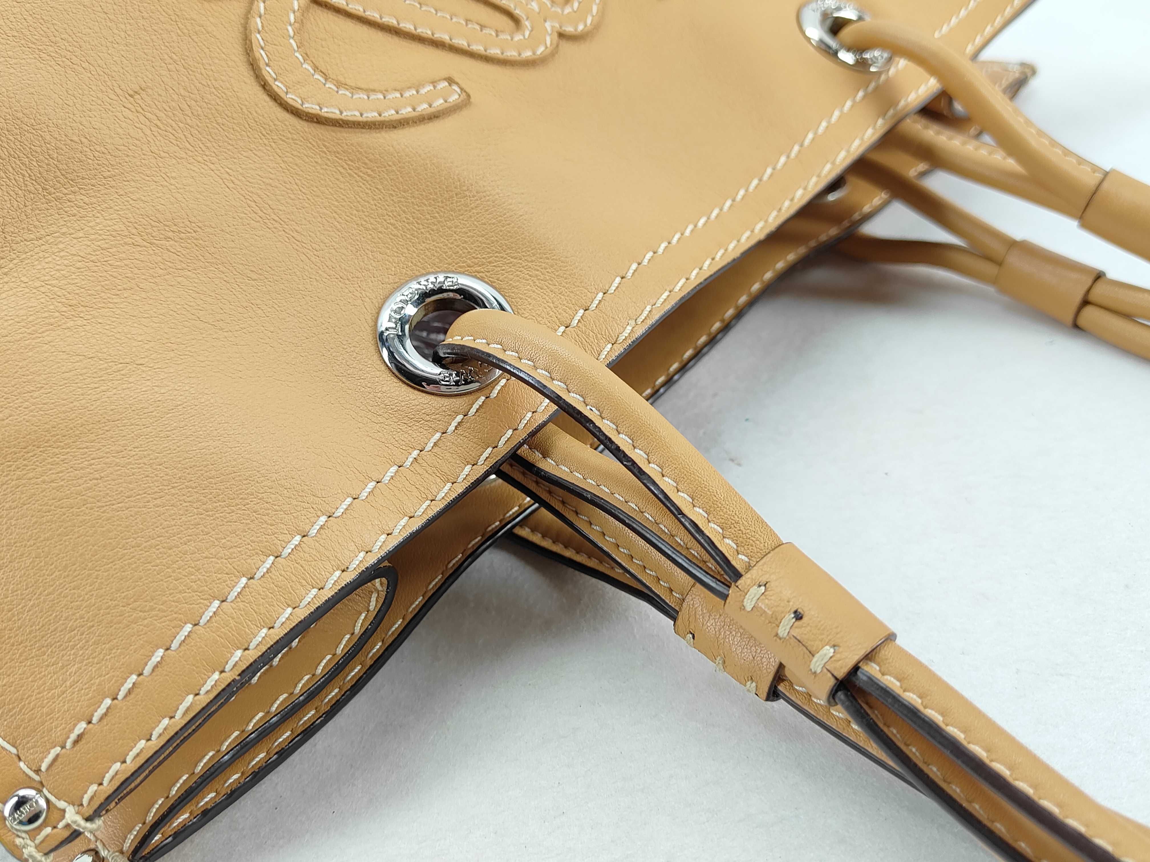 Shopper Tote Anagram Leather Tote Bag Camel Tote Bag — view 5