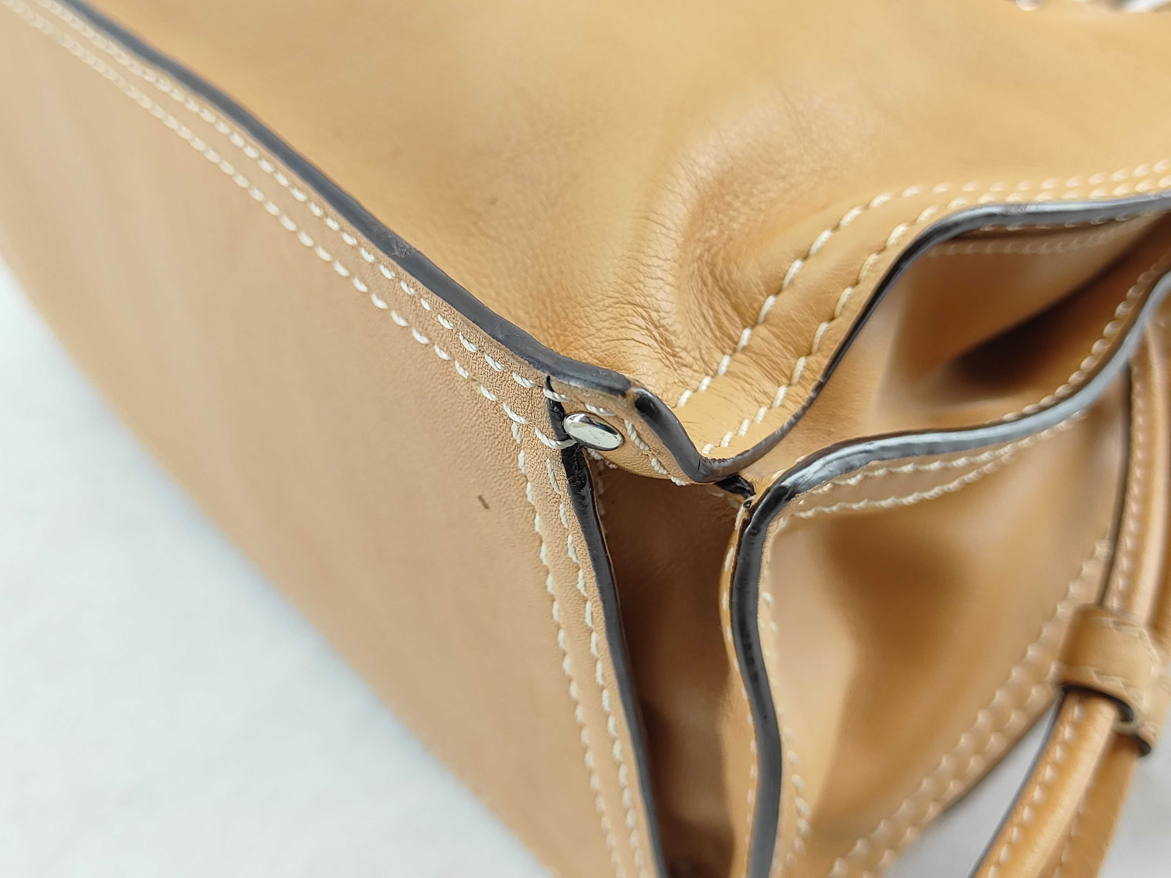 Shopper Tote Anagram Leather Tote Bag Camel Tote Bag — view 6