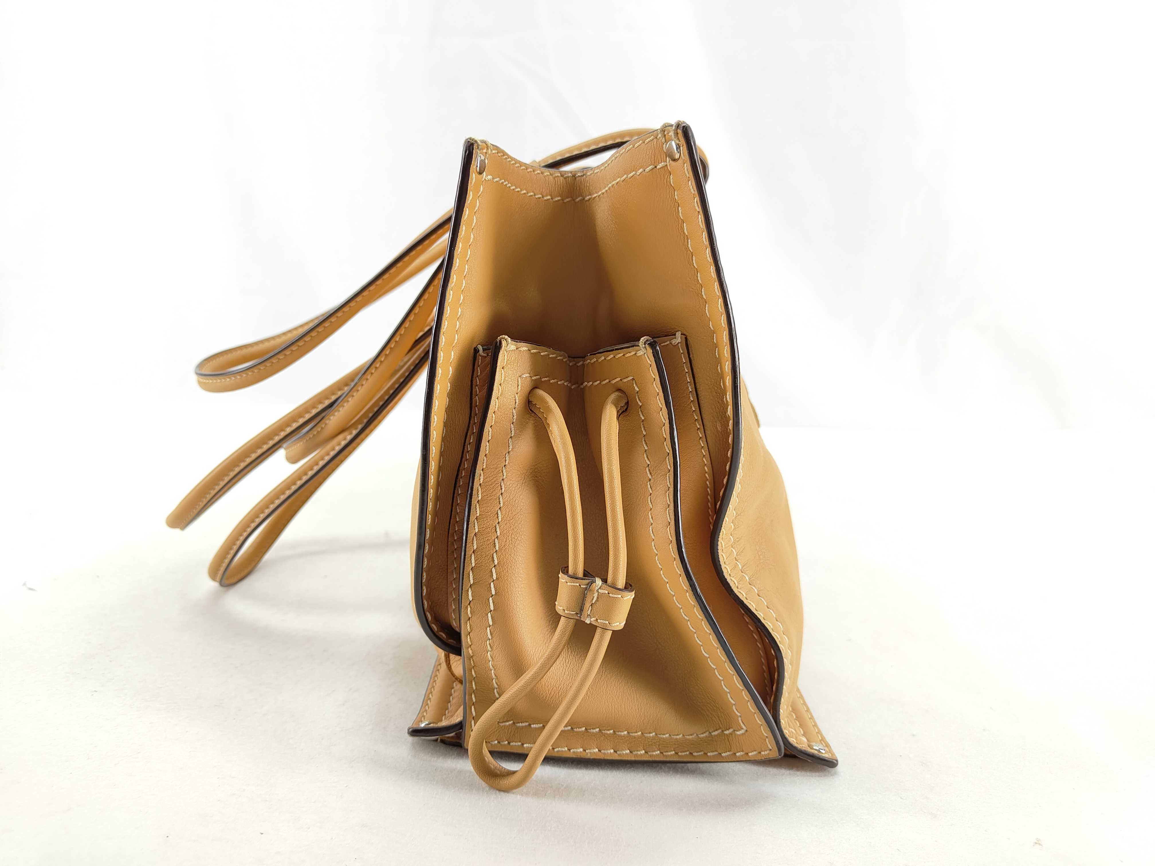 Shopper Tote Anagram Leather Tote Bag Camel Tote Bag — view 8