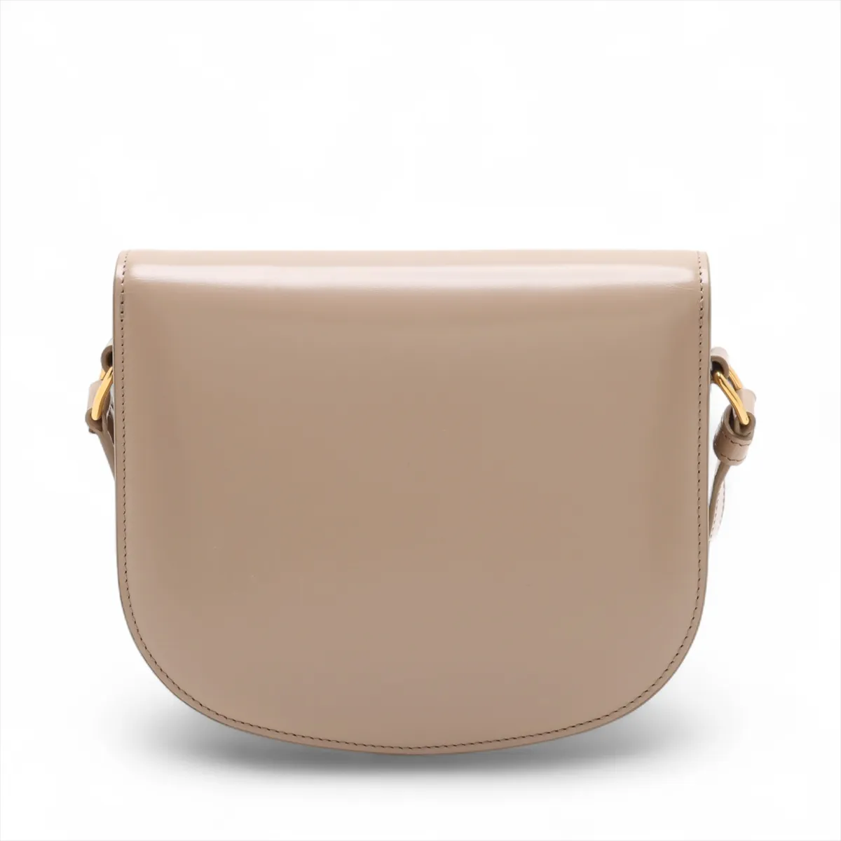 Triomphe Besace Leather Shoulder Bag, Beige — view 2