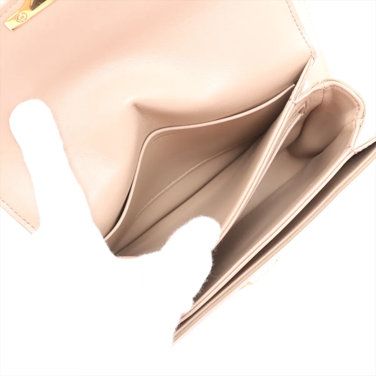 Triomphe Besace Leather Shoulder Bag, Beige — view 9