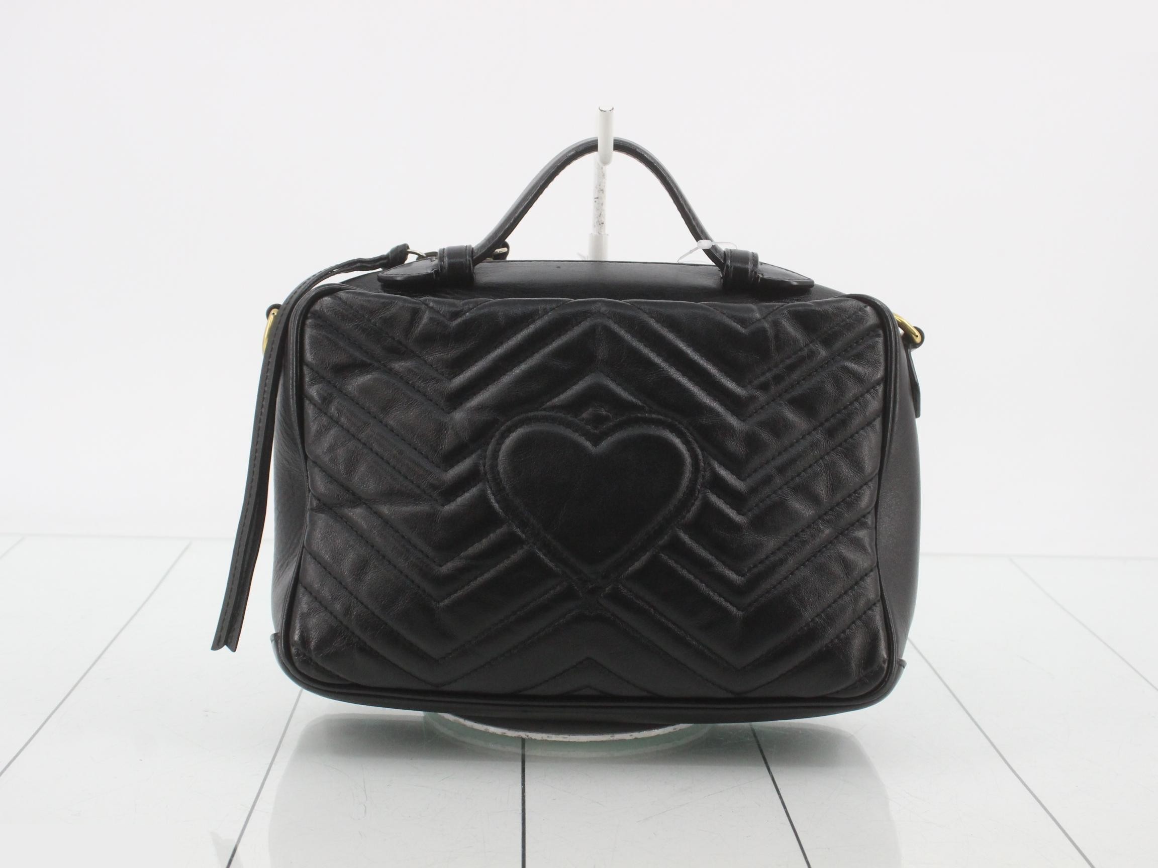 GG Marmont Leather 2-Way Handbag, Black — view 2