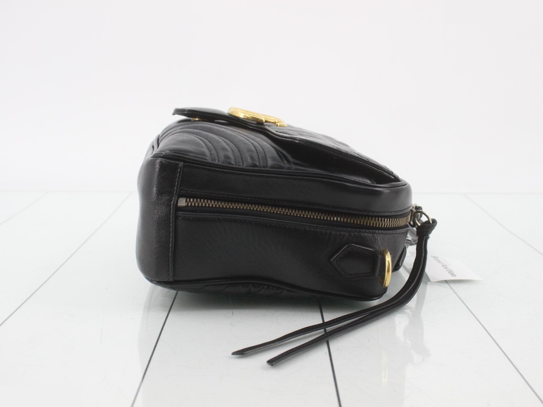 GG Marmont Leather 2-Way Handbag, Black — view 3