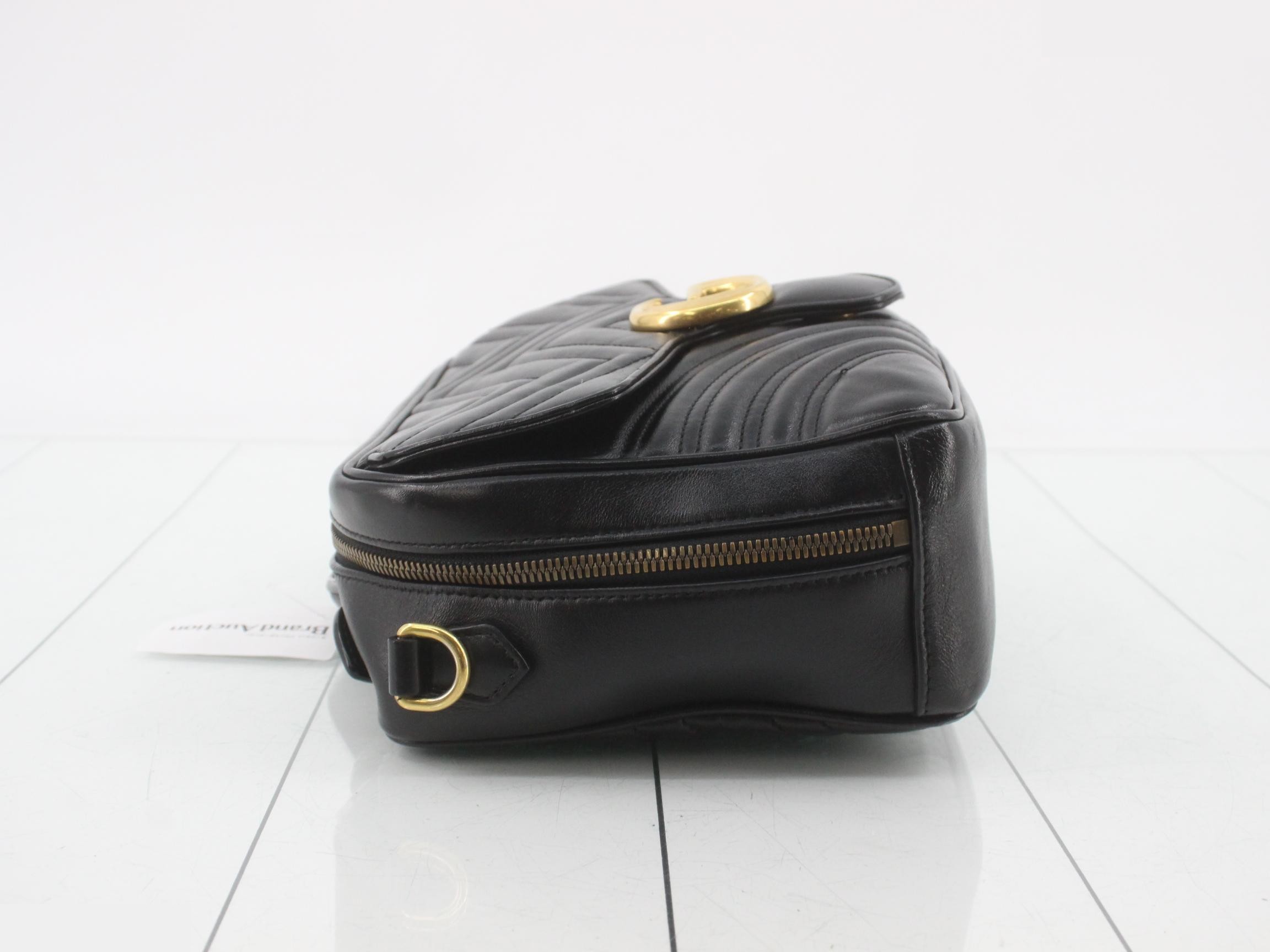 GG Marmont Leather 2-Way Handbag, Black — view 4