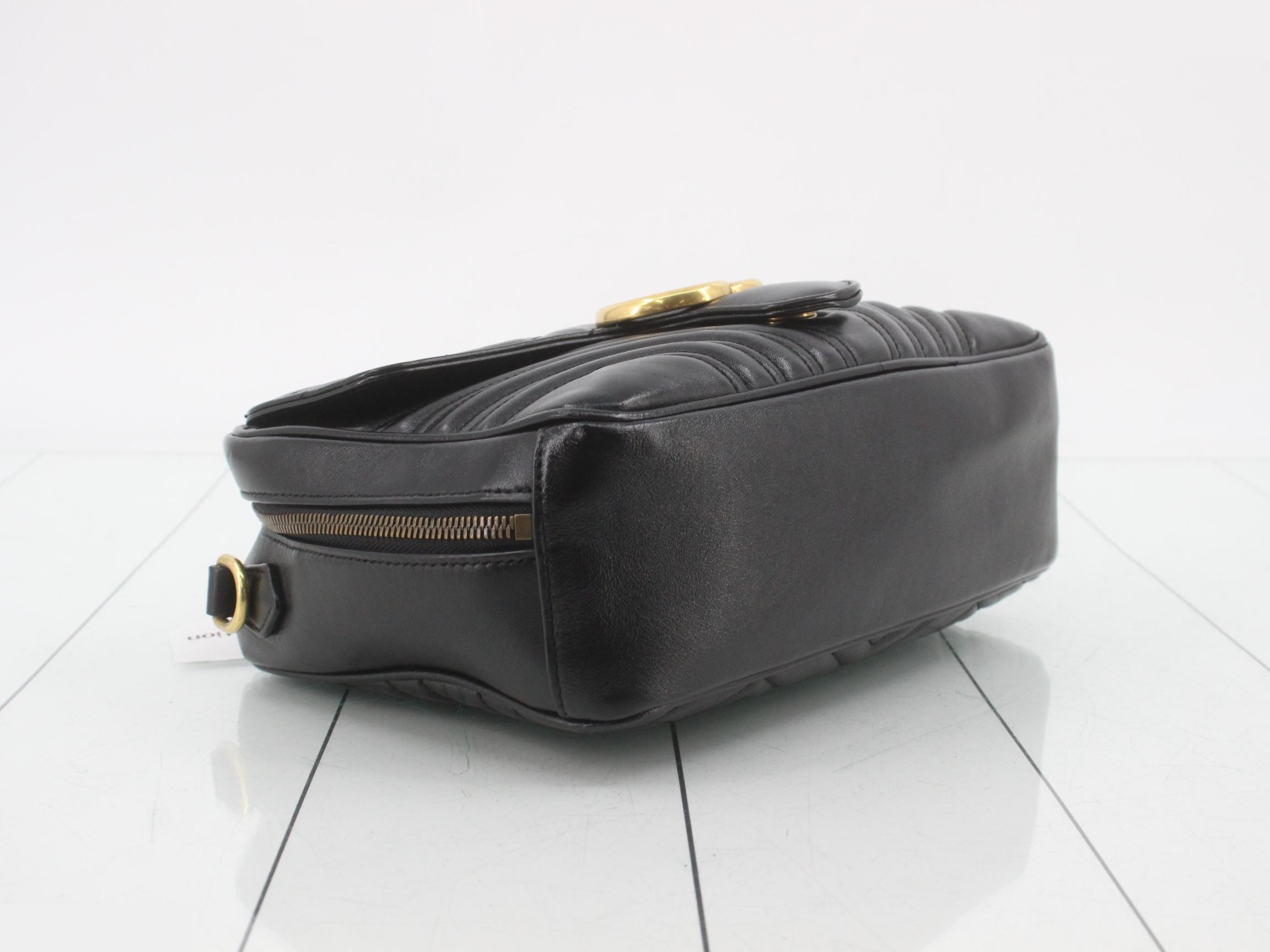 GG Marmont Leather 2-Way Handbag, Black — view 5