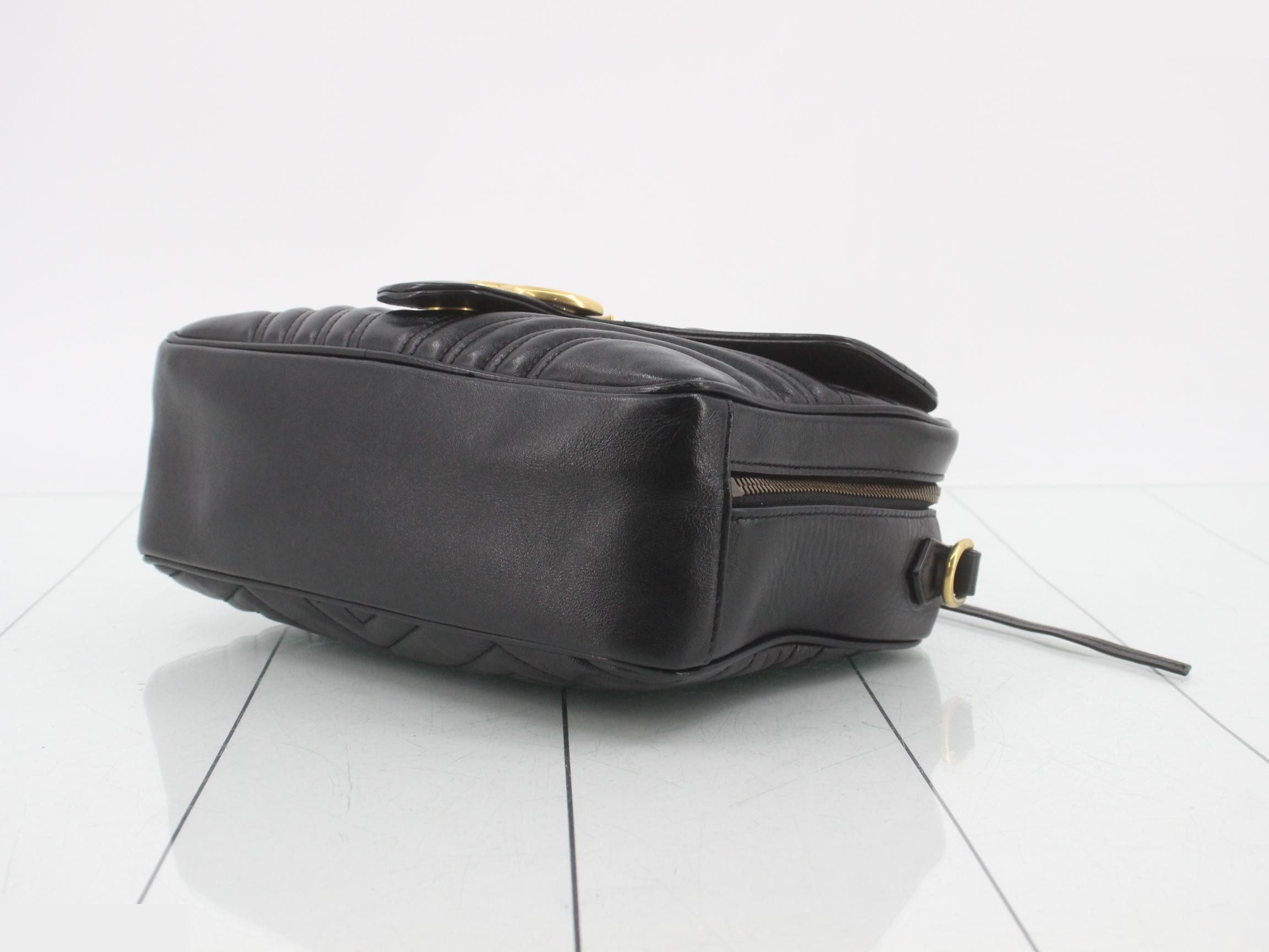 GG Marmont Leather 2-Way Handbag, Black — view 6