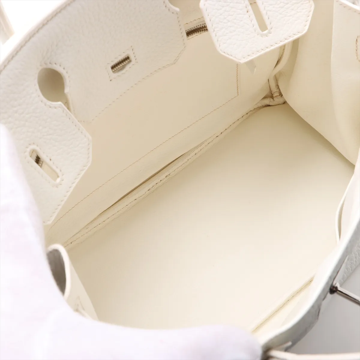 [Individually wrapped] Hermes Birkin 30 LeTourne Taurillon Clemence White Silver hardware L:2008 — view 7