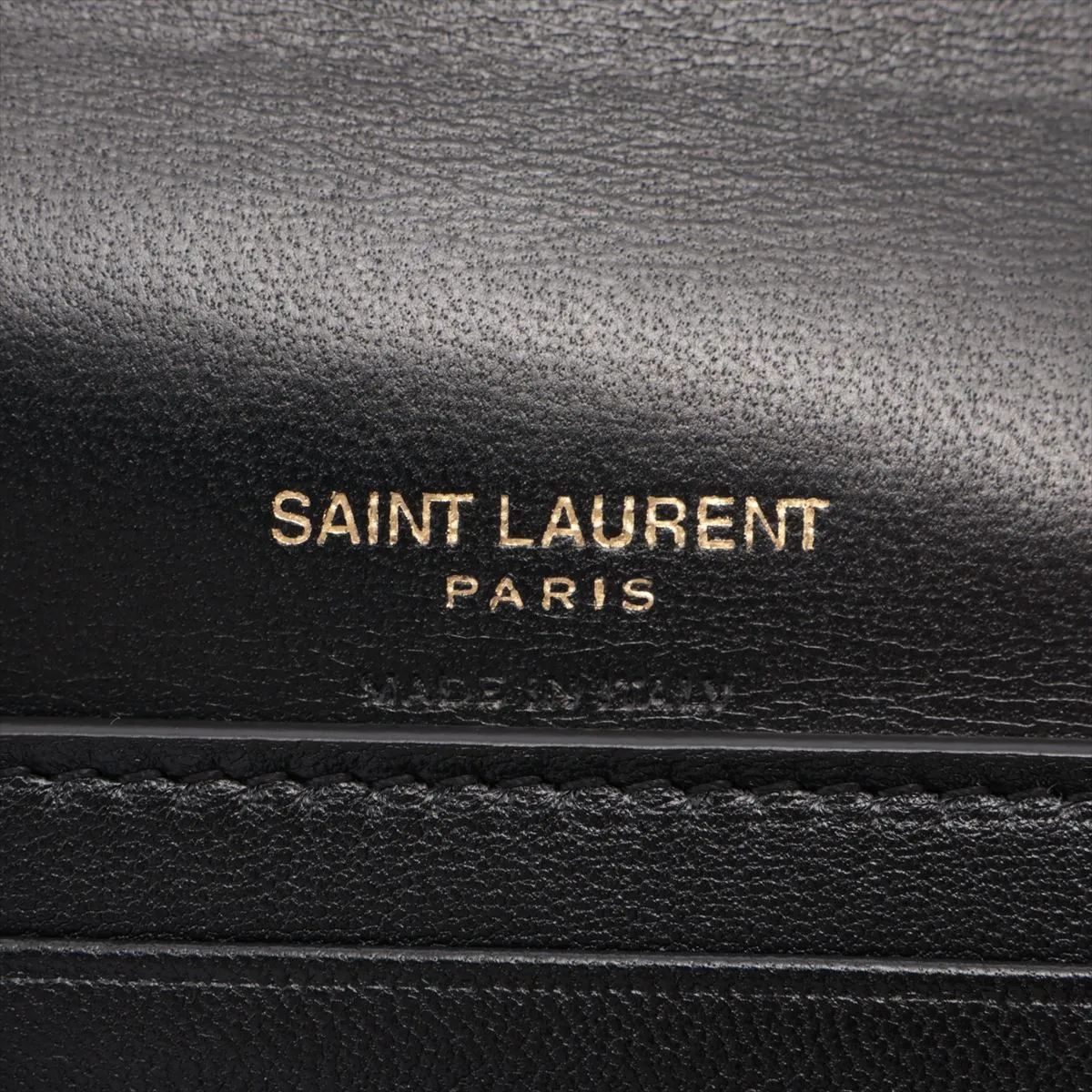 V-stitch GNC692061 Leather Compact Wallet, Black — view 8