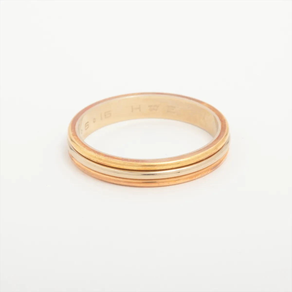 Three-Color Ring 750 (Yellow Gold x Pink Gold x White Gold) 6.0g 64 Initials D27182 Metal — view 2