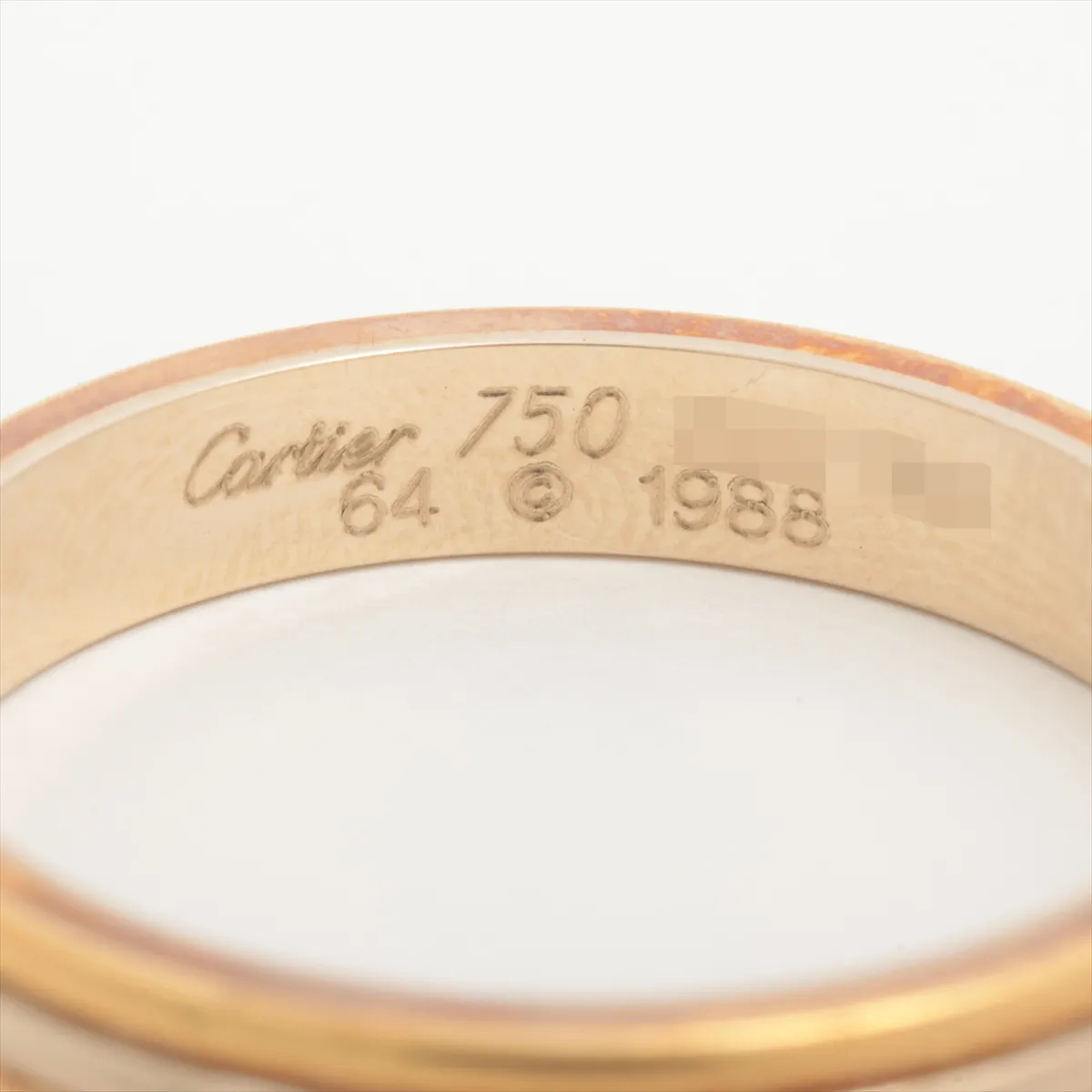 Three-Color Ring 750 (Yellow Gold x Pink Gold x White Gold) 6.0g 64 Initials D27182 Metal — view 3