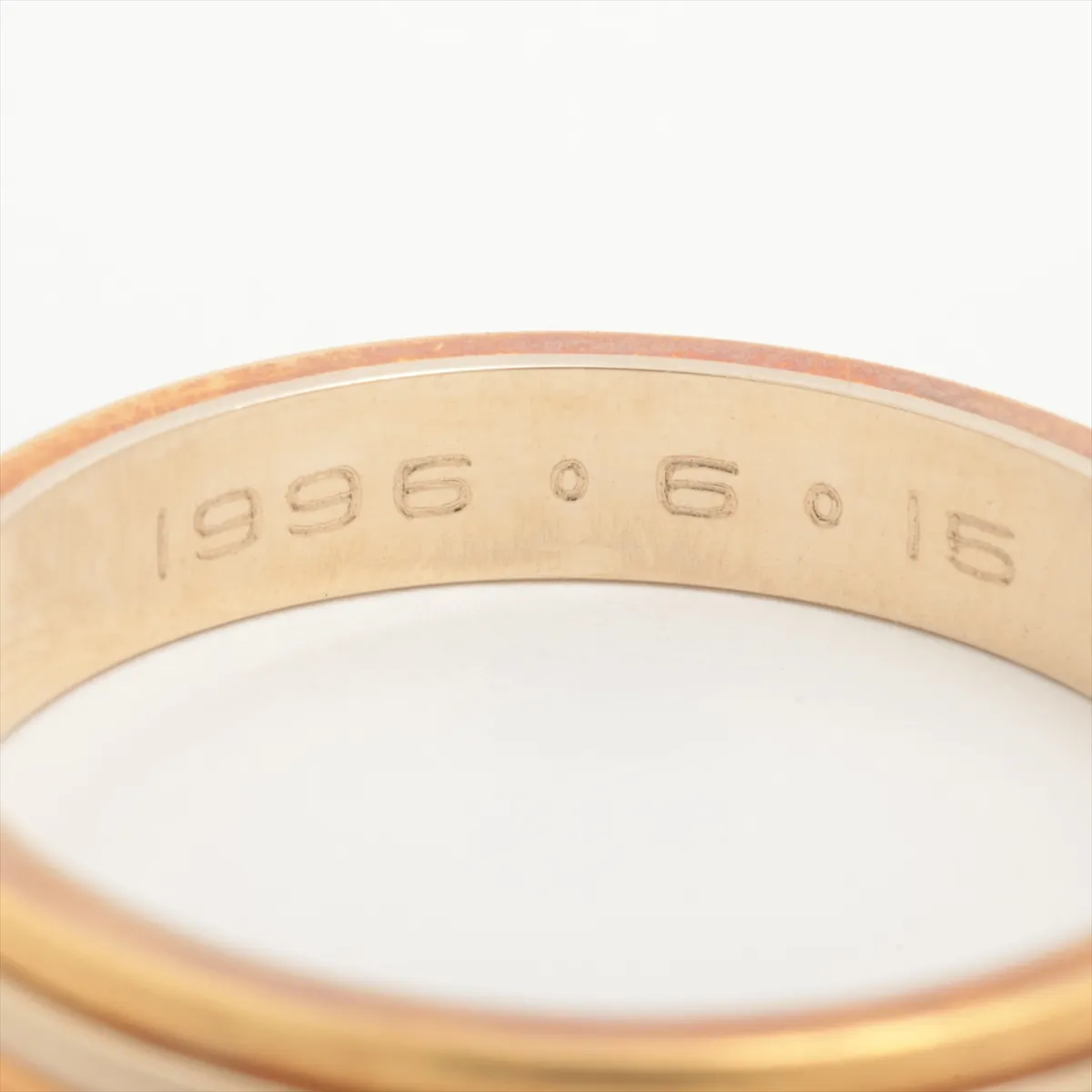 Three-Color Ring 750 (Yellow Gold x Pink Gold x White Gold) 6.0g 64 Initials D27182 Metal — view 4