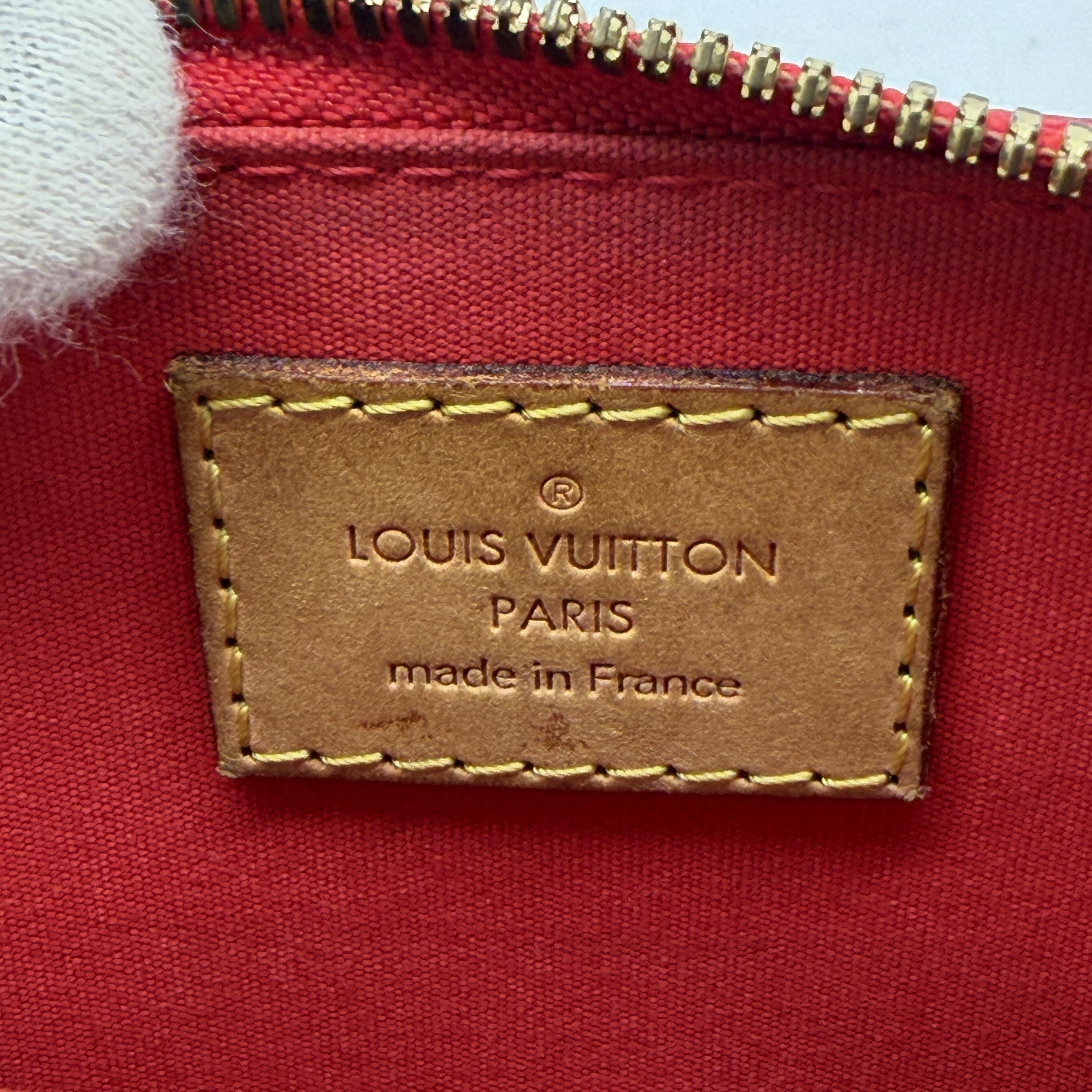 Alma BB Monogram Vernis Red 2-Way Handbag — view 11
