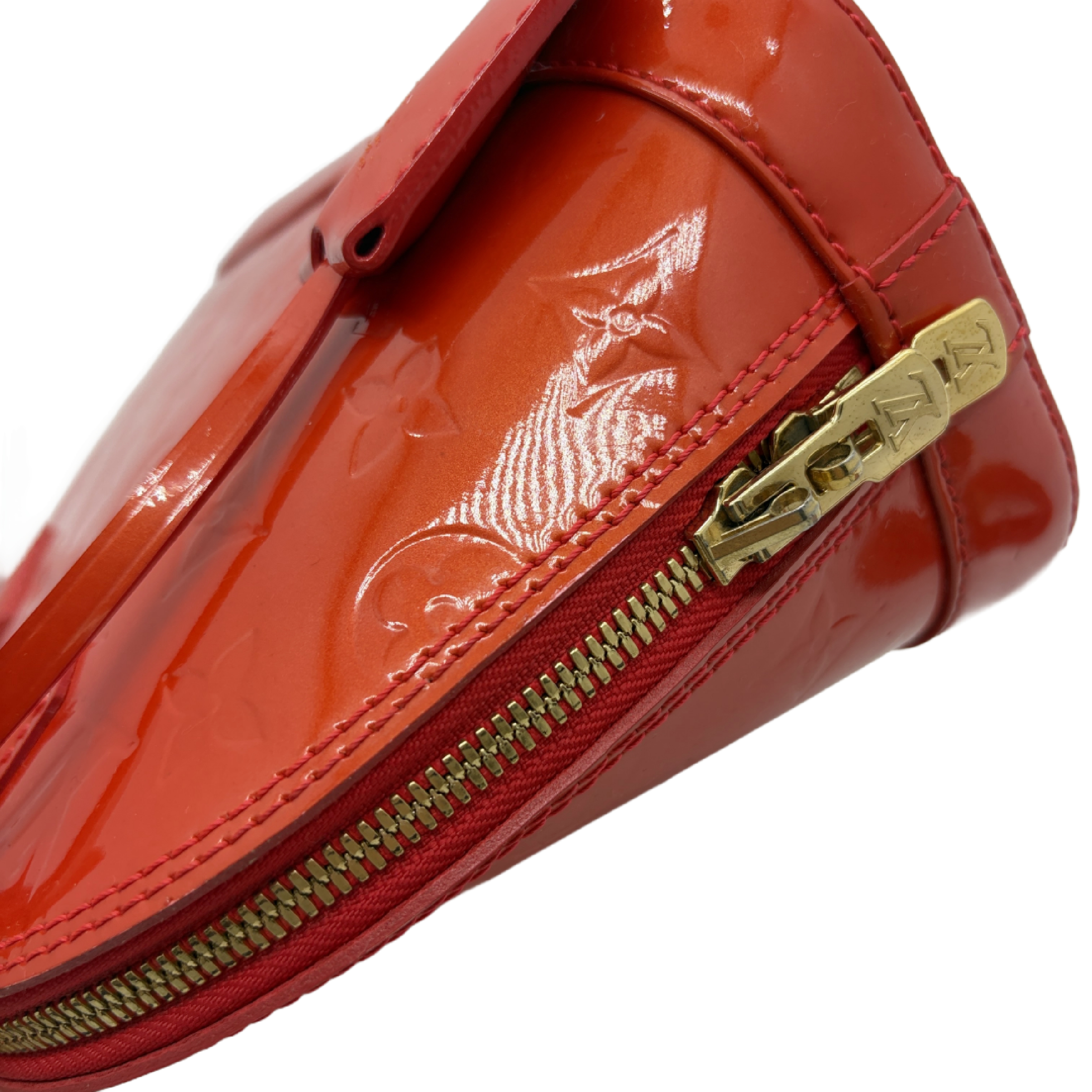 Alma BB Monogram Vernis Red 2-Way Handbag — view 3