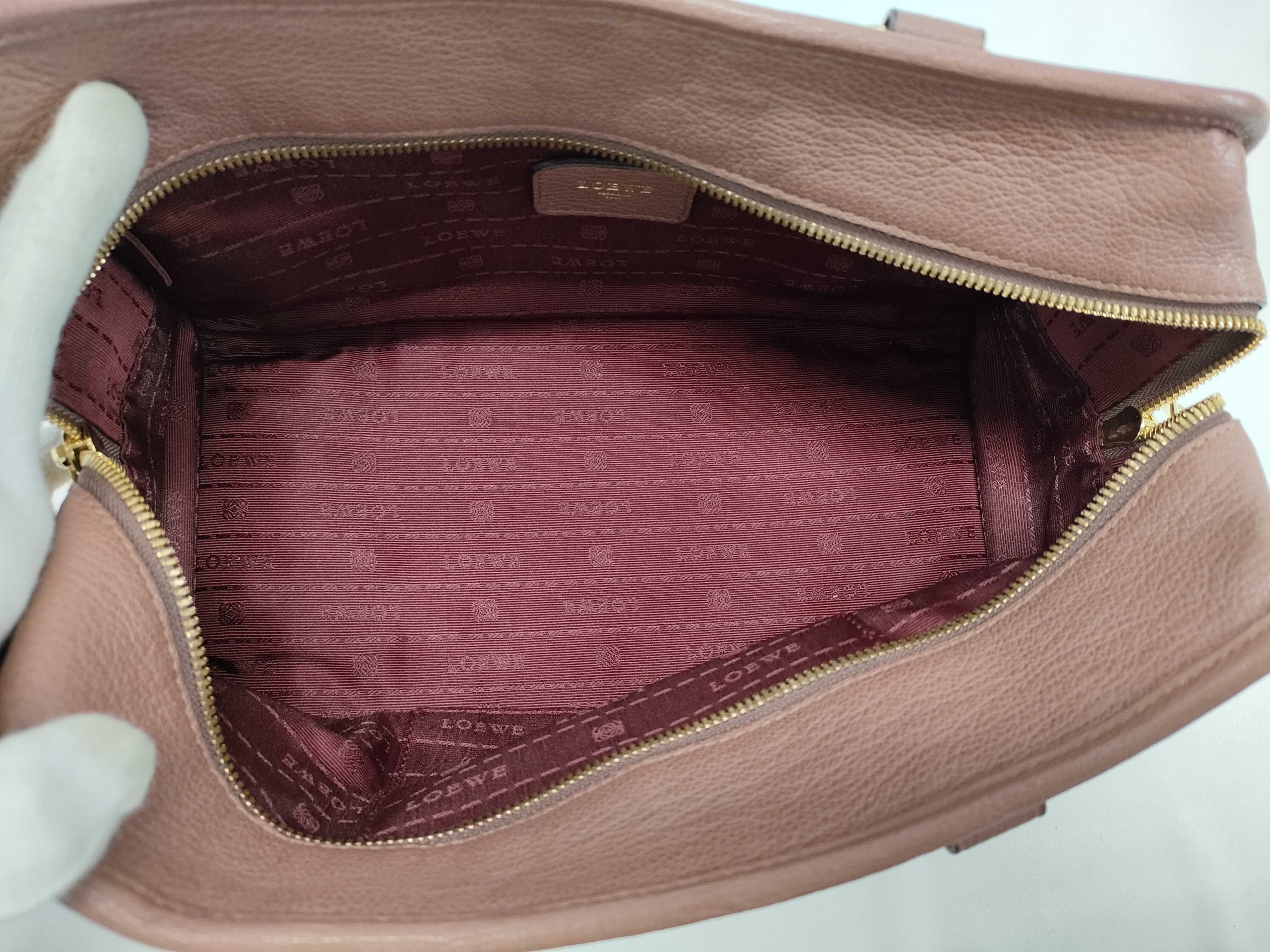 Anagram Amazona 28 Leather Handbag, Pink, with Initials — view 14