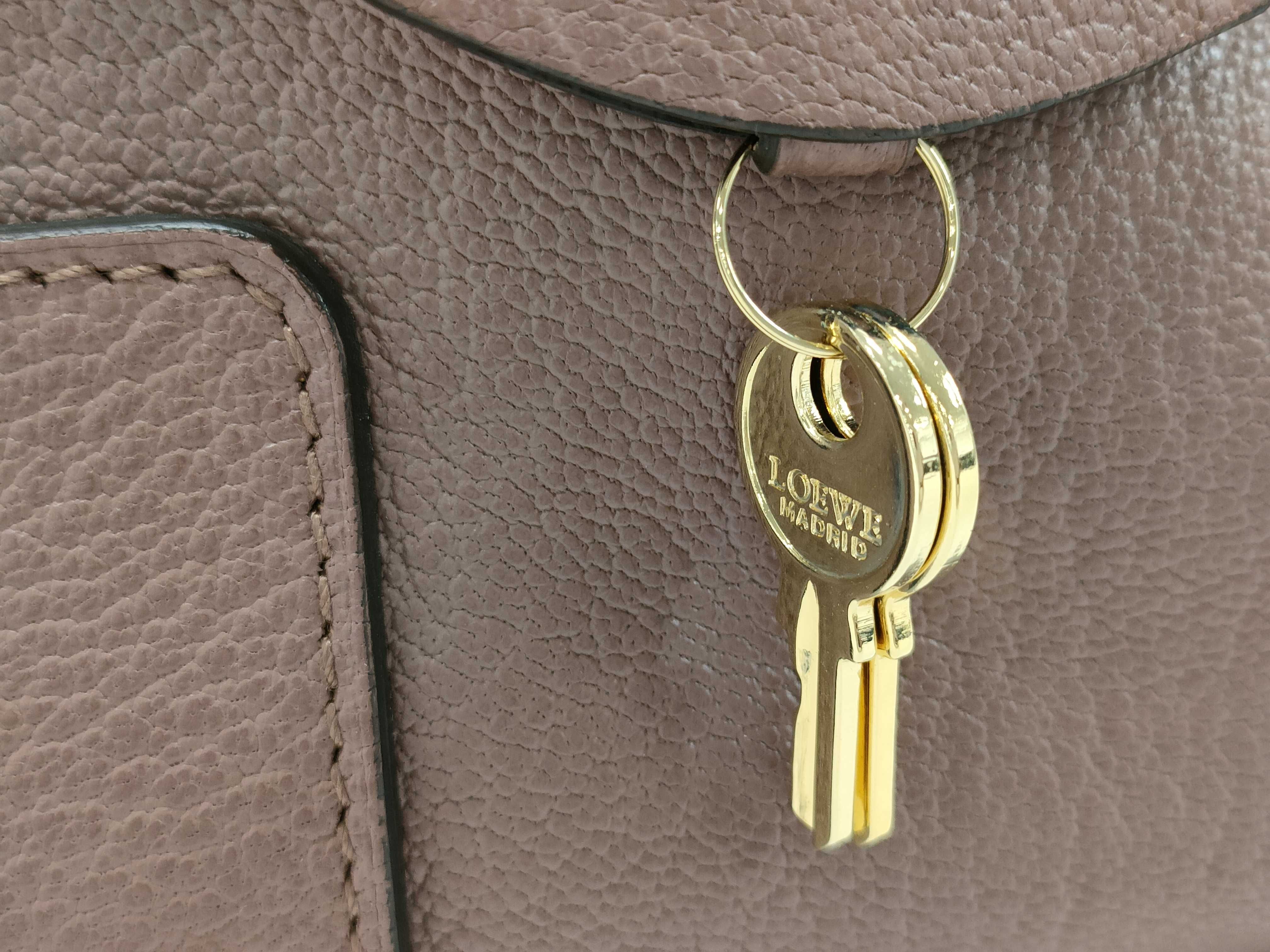 Anagram Amazona 28 Leather Handbag, Pink, with Initials — view 7