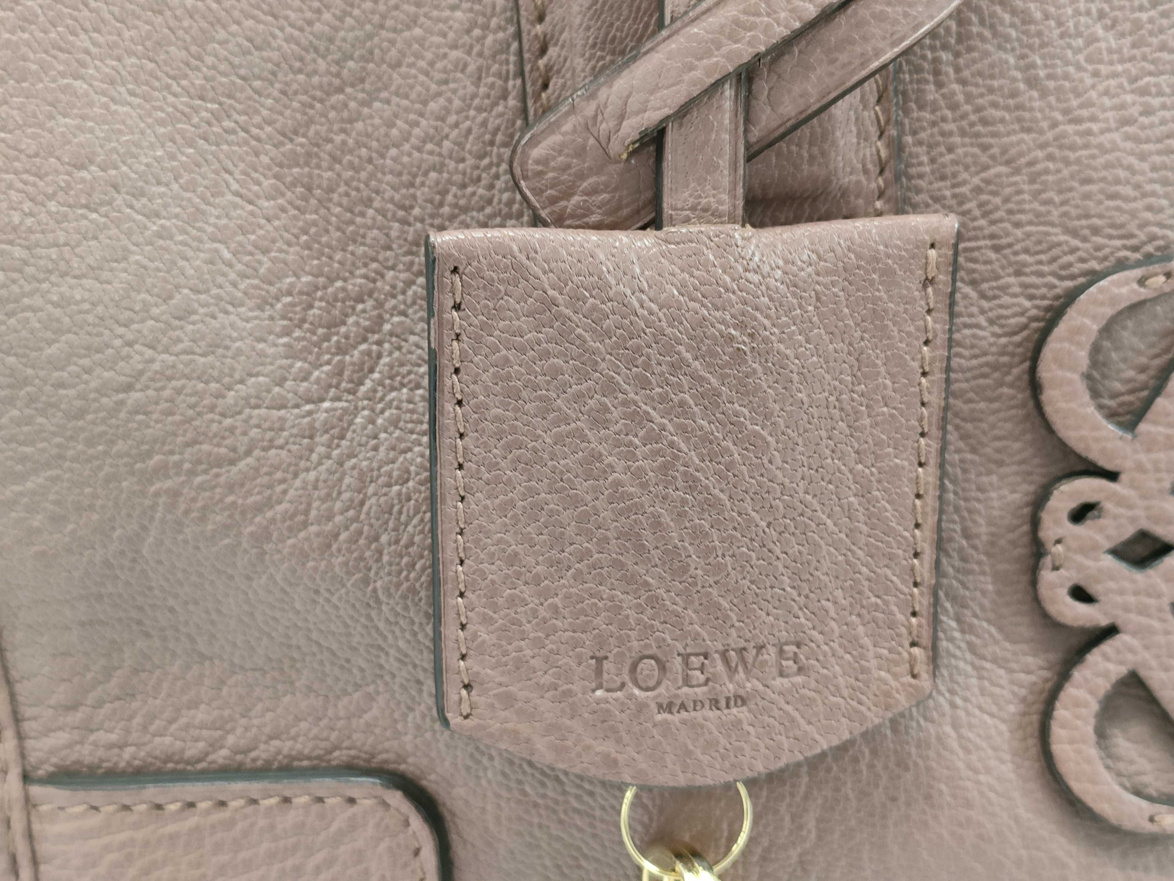 Anagram Amazona 28 Leather Handbag, Pink, with Initials — view 8