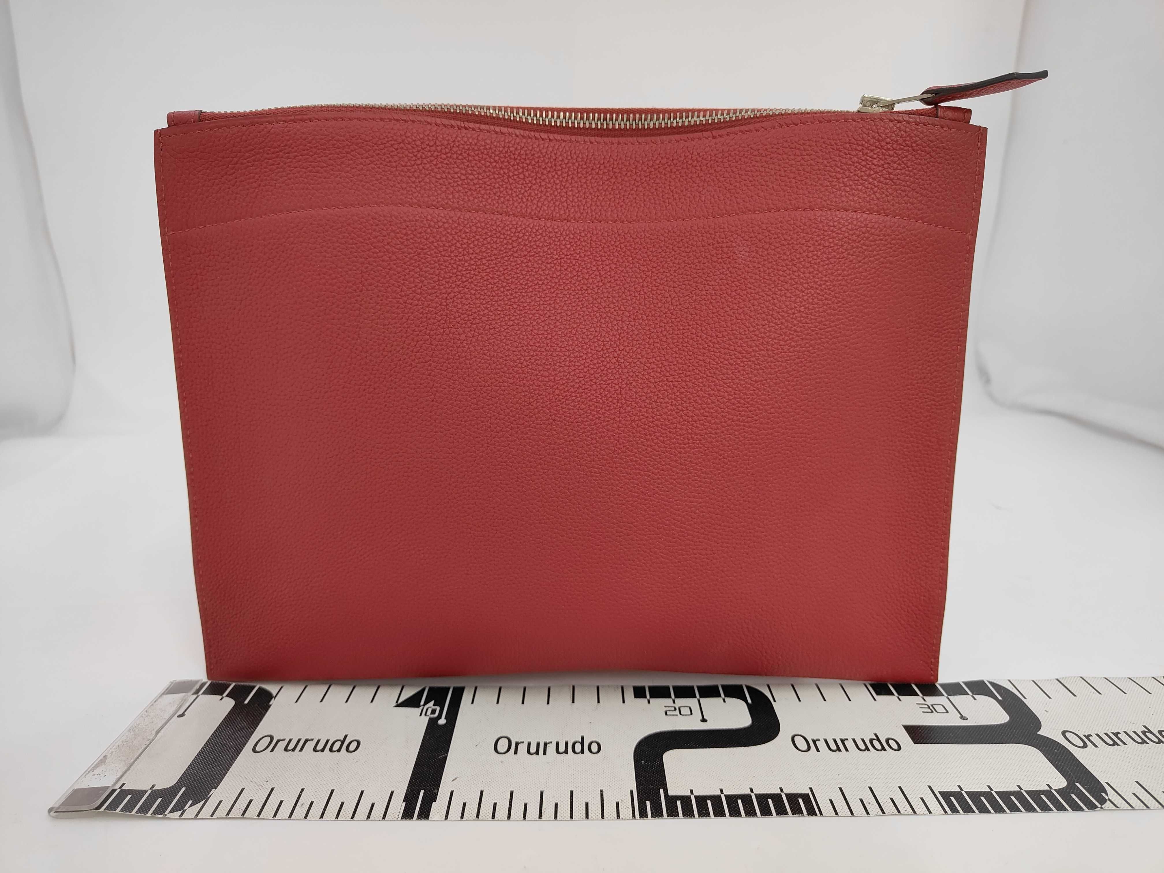 Clutch Bag, Taurillon Leather, Burgundy Bag — view 2