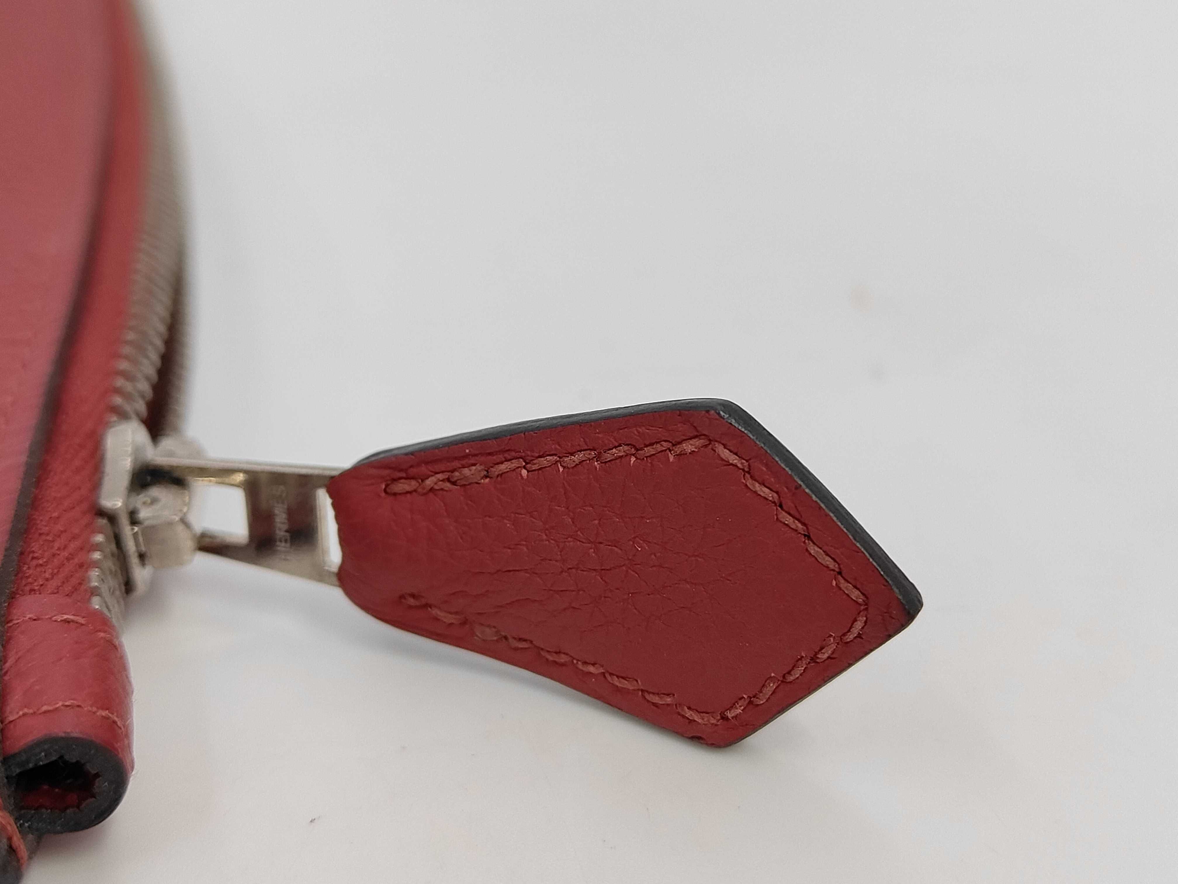Clutch Bag, Taurillon Leather, Burgundy Bag — view 9