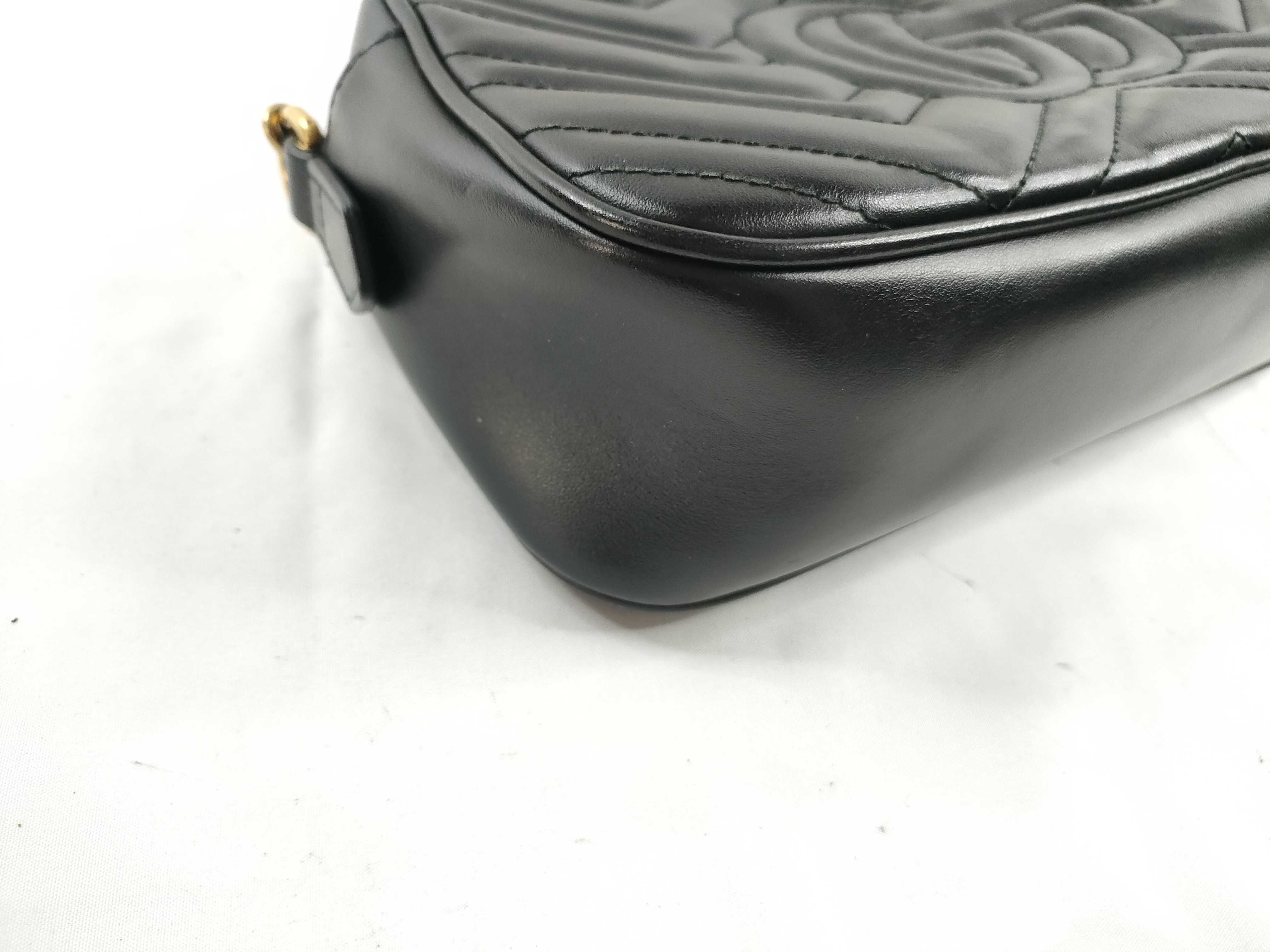 FR- GG Marmont Leather Chain Shoulder Bag Black 447632 Shoulder Bag — view 3