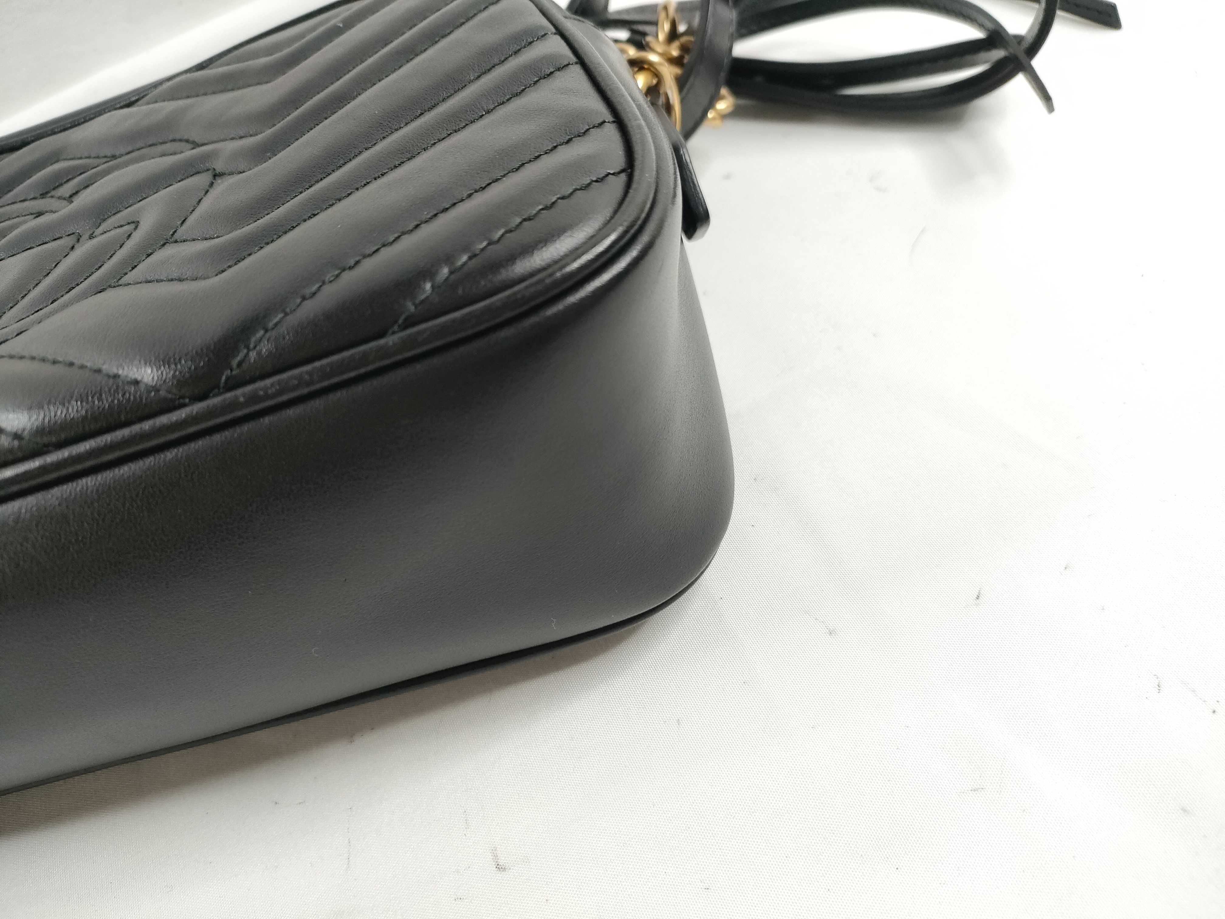 FR- GG Marmont Leather Chain Shoulder Bag Black 447632 Shoulder Bag — view 5