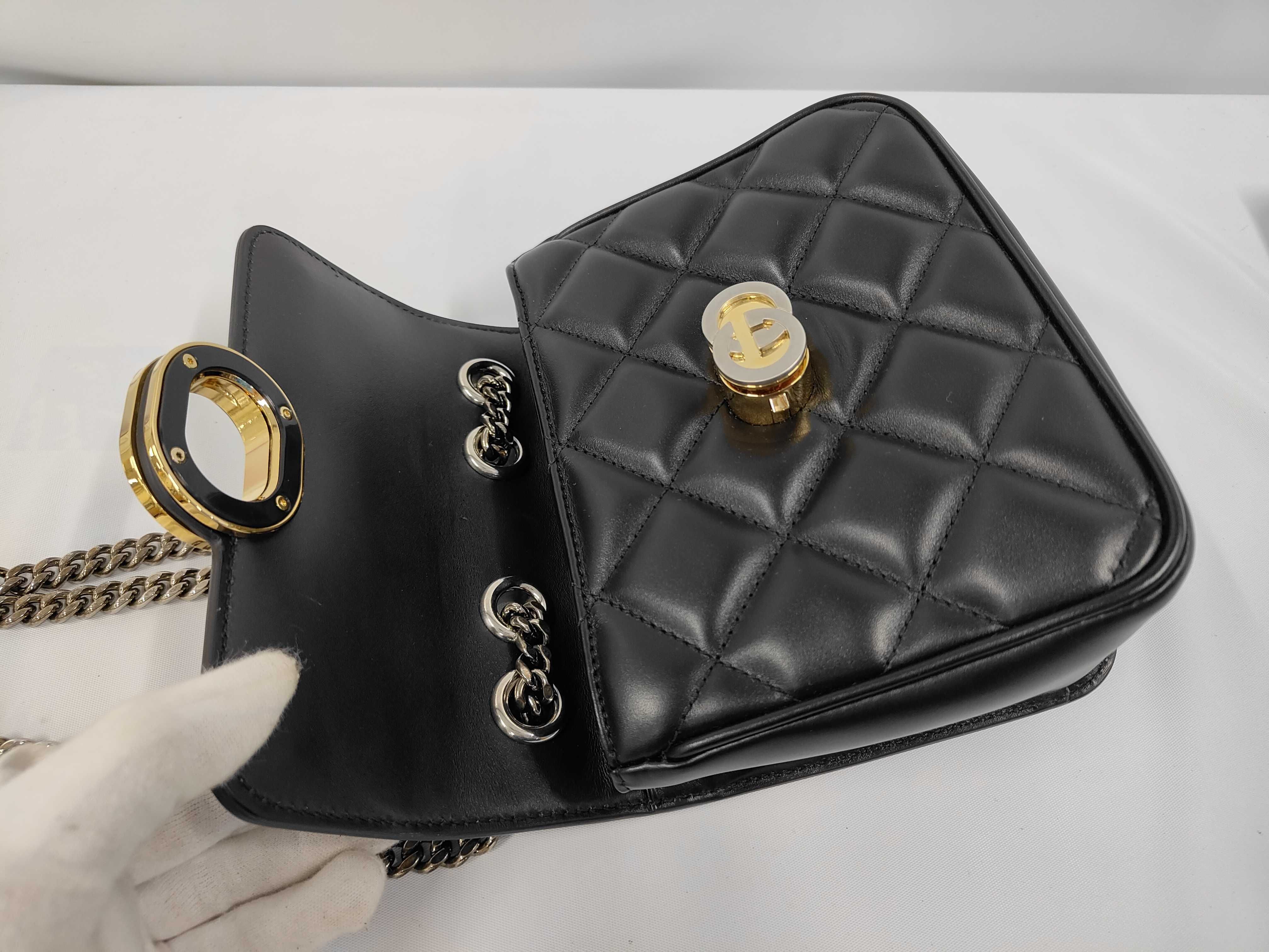 Deco Mini Chain Shoulder Leather Black Shoulder Bag — view 7