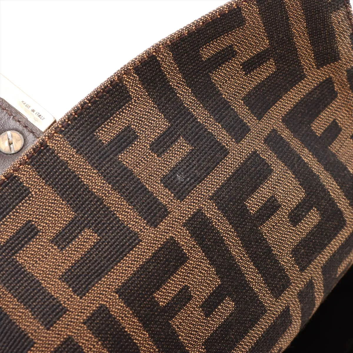 Zucca Mamma Bucket Canvas x Leather Shoulder Bag Brown 26424 — view 11