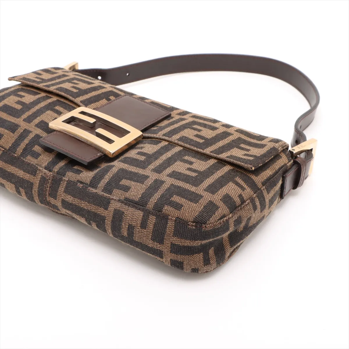 Zucca Mamma Bucket Canvas x Leather Shoulder Bag Brown 26424 — view 3