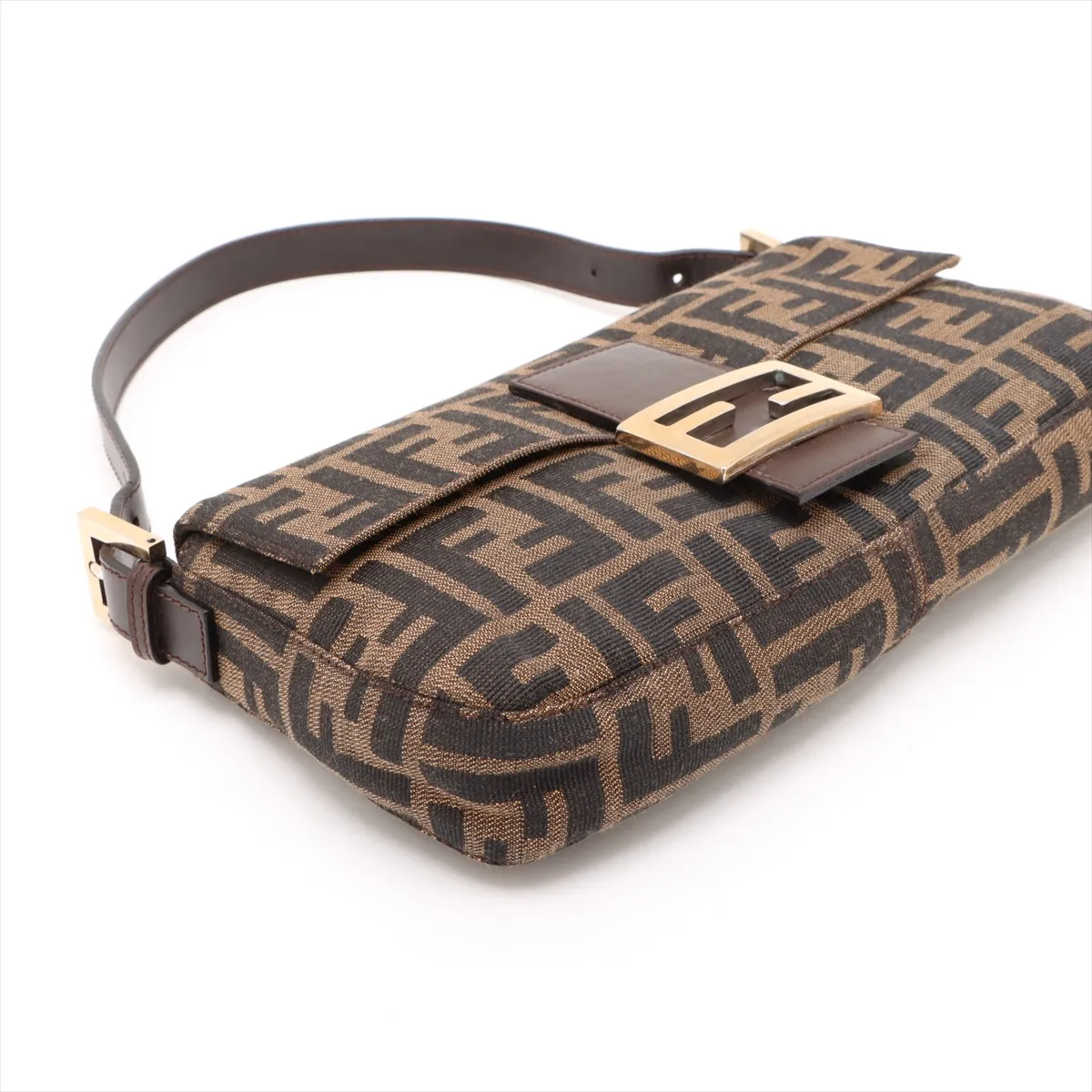 Zucca Mamma Bucket Canvas x Leather Shoulder Bag Brown 26424 — view 4