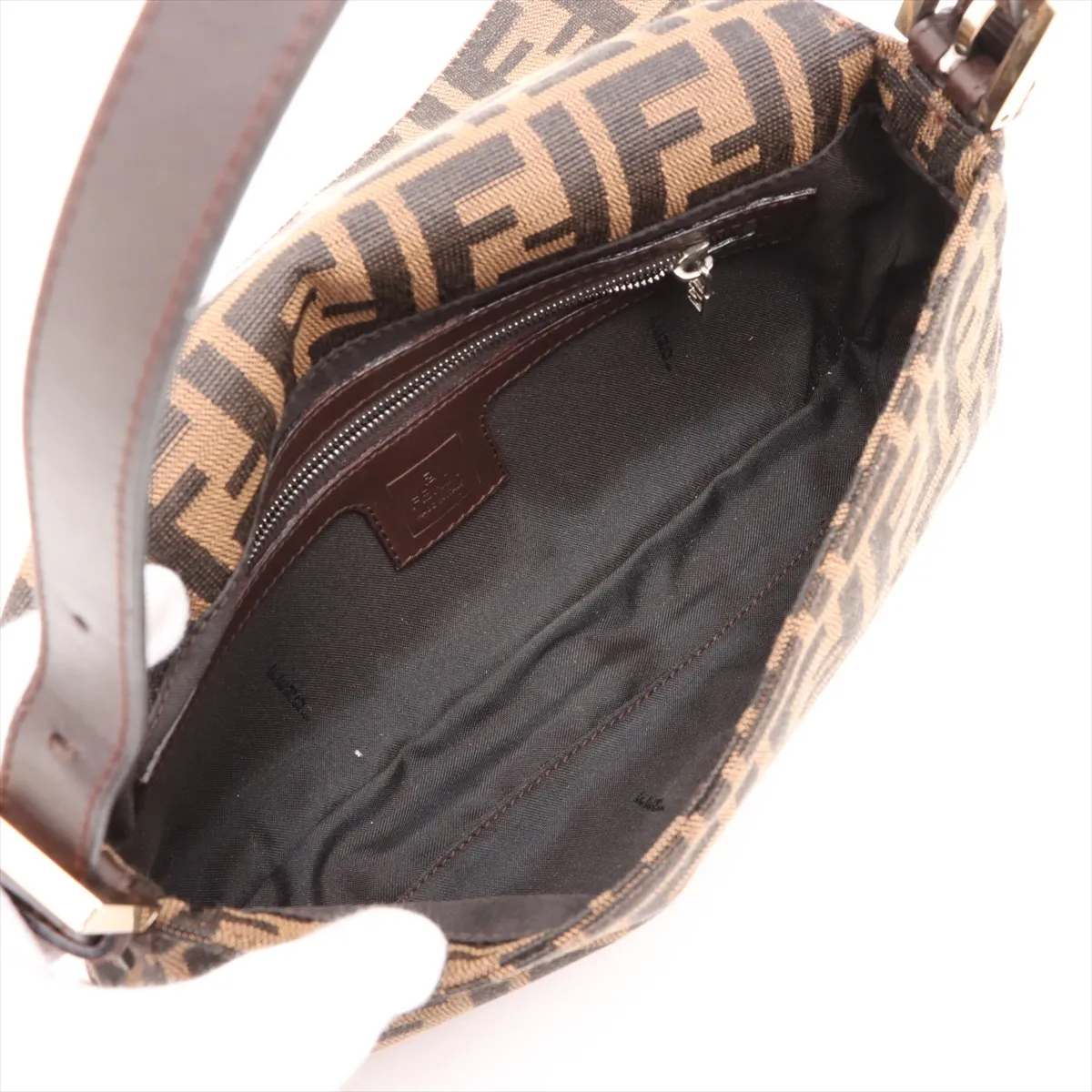 Zucca Mamma Bucket Canvas x Leather Shoulder Bag Brown 26424 — view 7