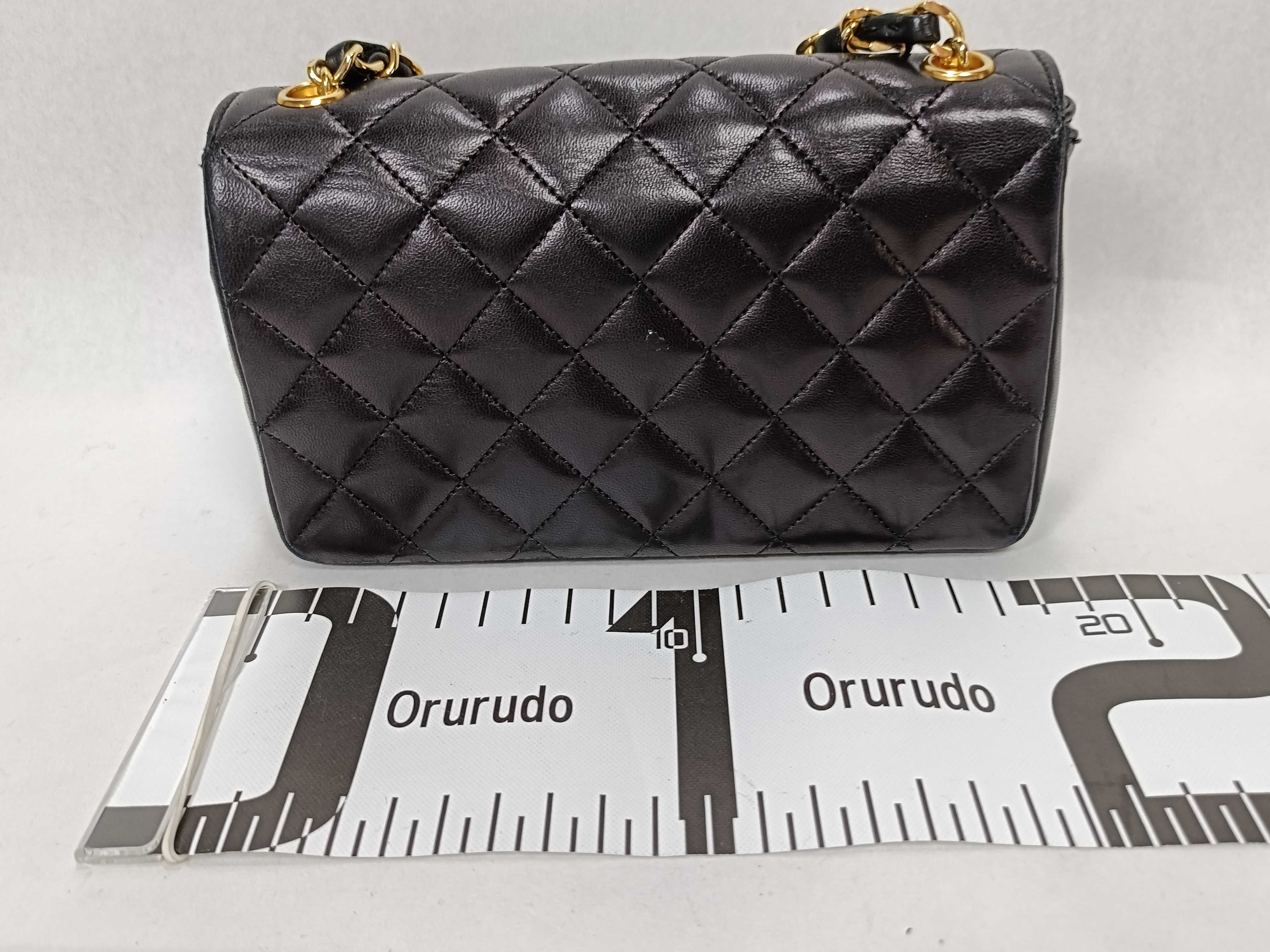 Lambskin Mini Matelassé Chain Black Shoulder Bag — view 2