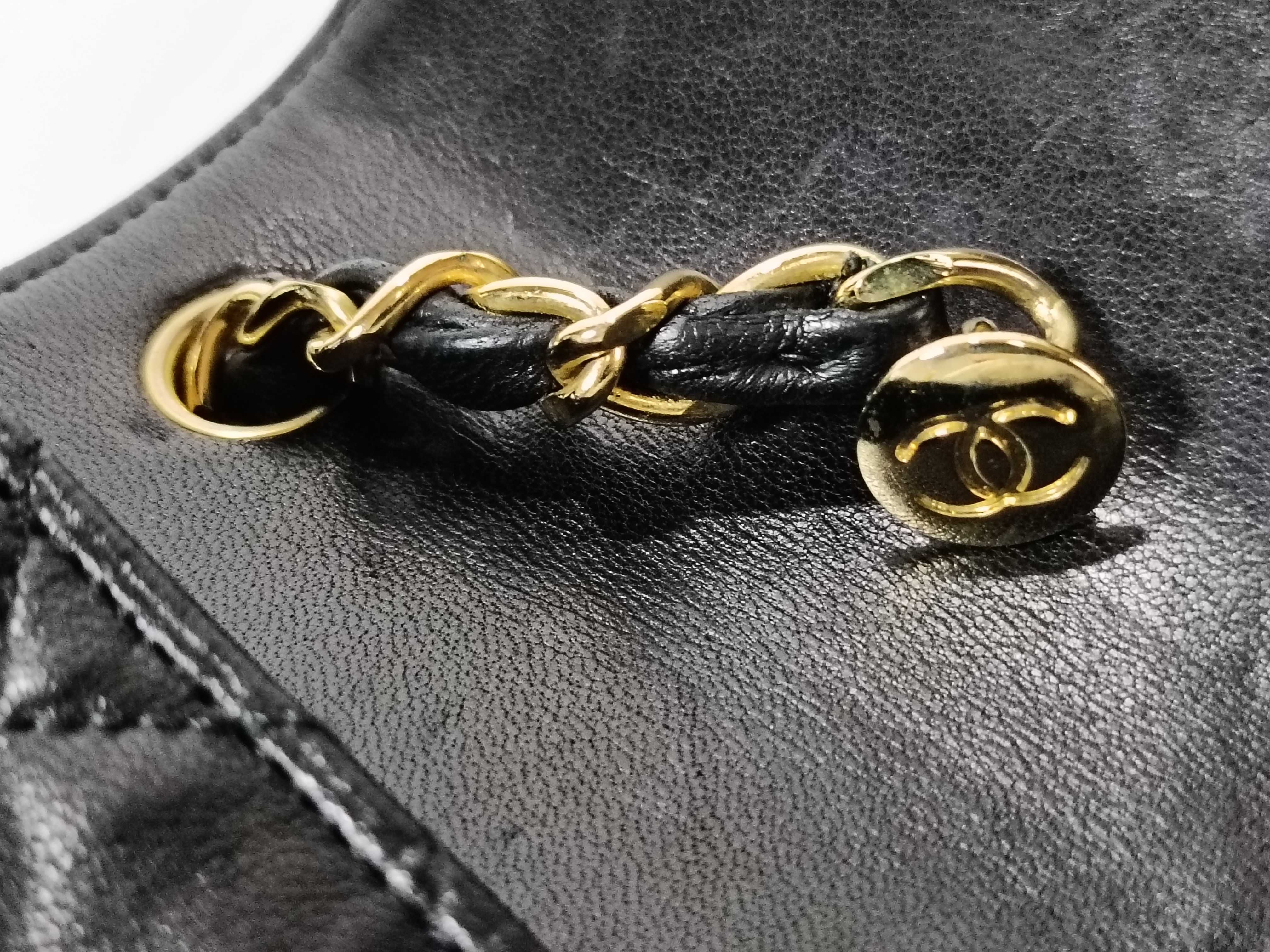 Lambskin Mini Matelassé Chain Black Shoulder Bag — view 13