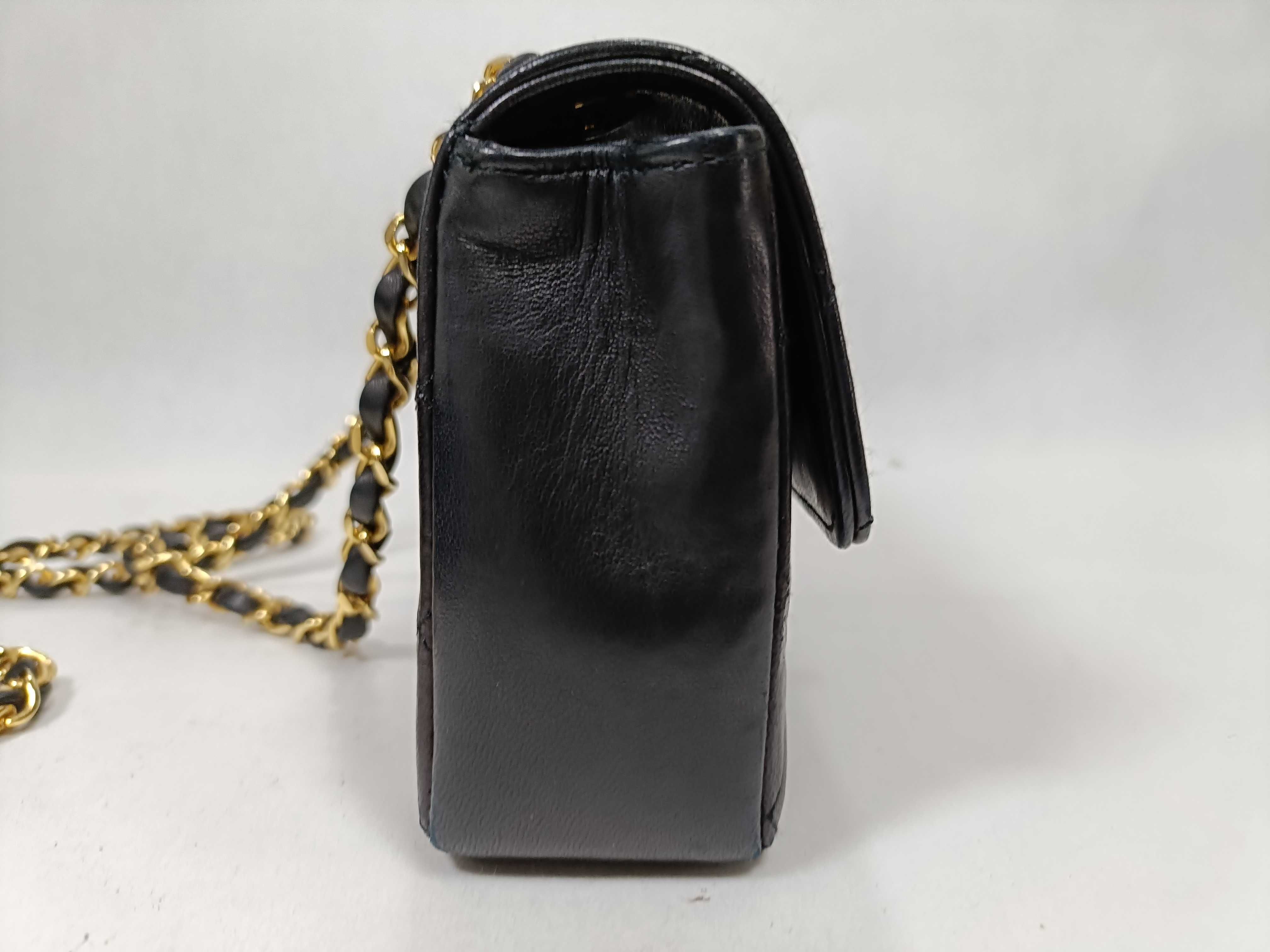 Lambskin Mini Matelassé Chain Black Shoulder Bag — view 14