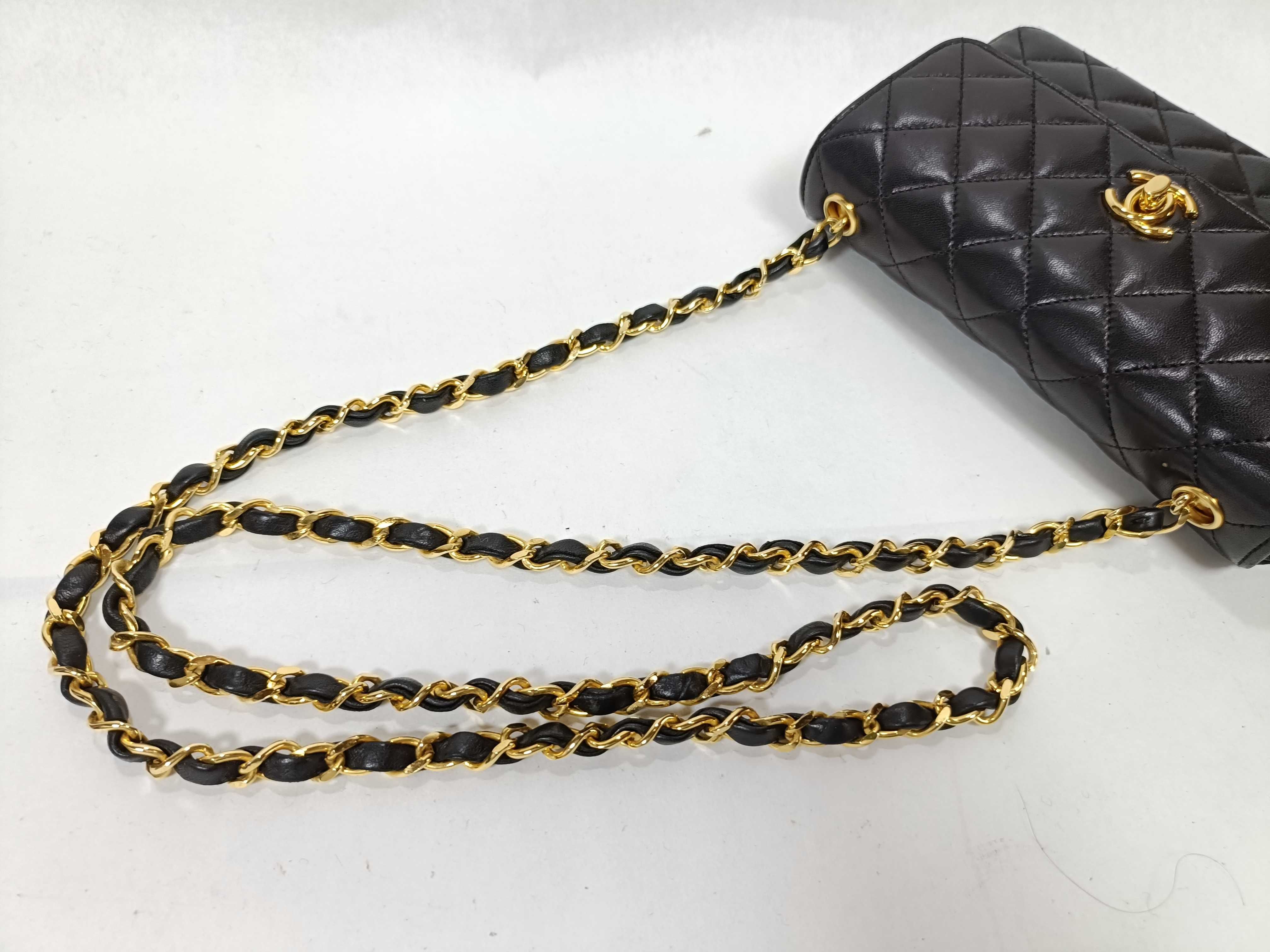 Lambskin Mini Matelassé Chain Black Shoulder Bag — view 3