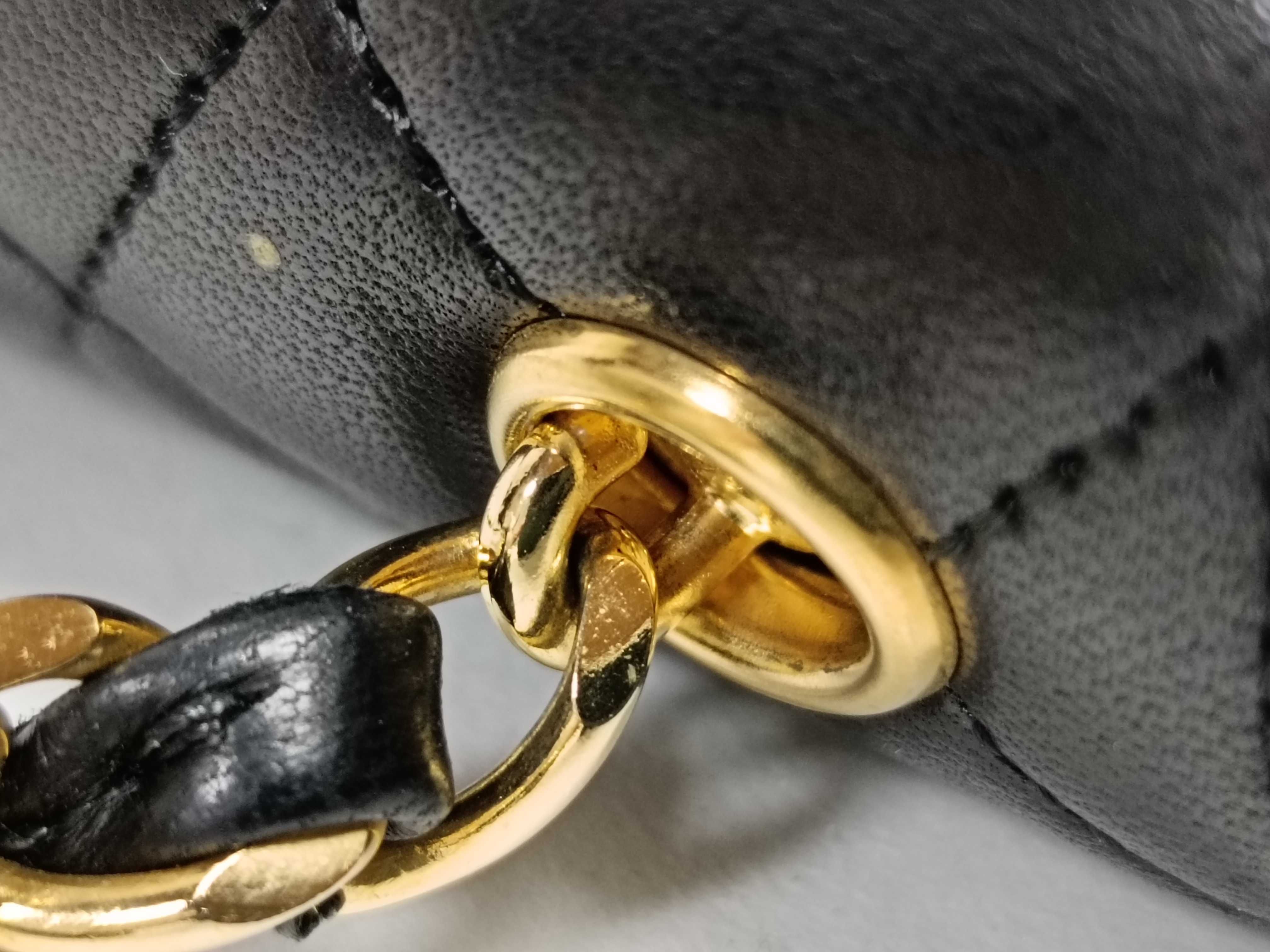 Lambskin Mini Matelassé Chain Black Shoulder Bag — view 5