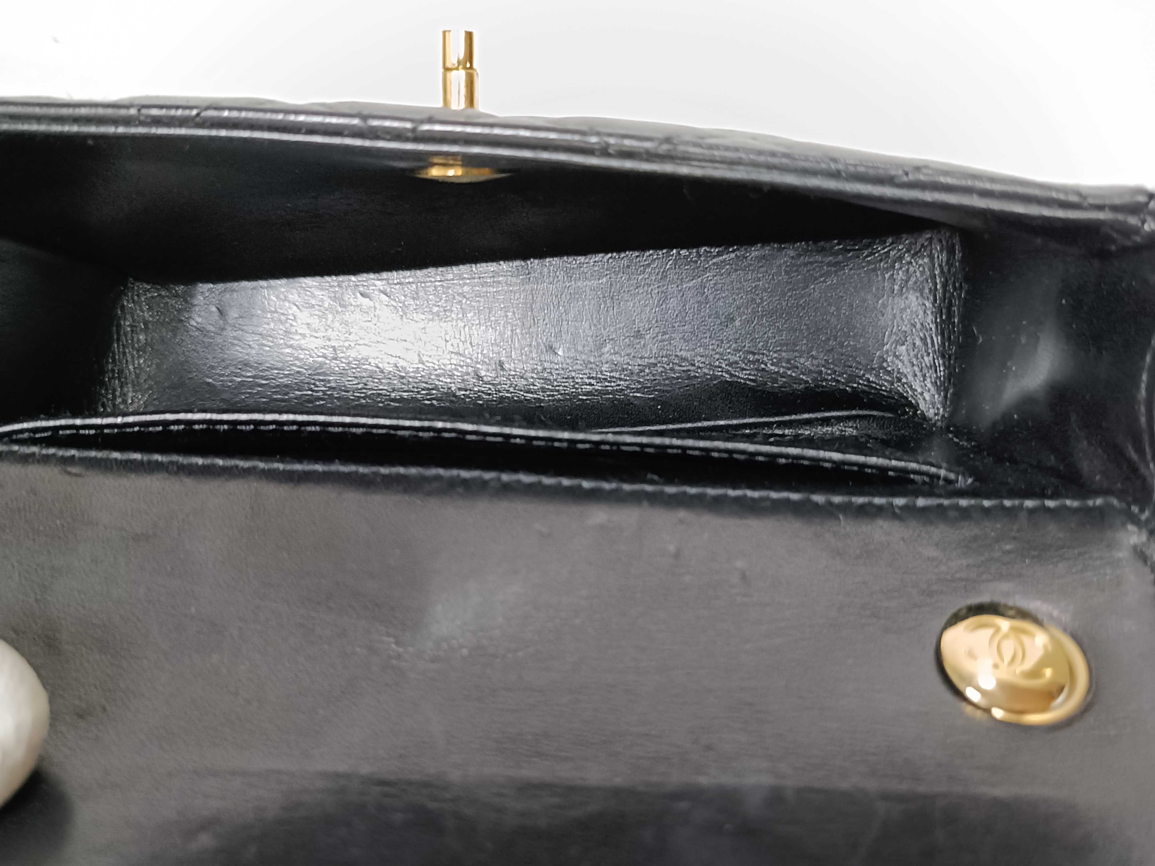 Lambskin Mini Matelassé Chain Black Shoulder Bag — view 10