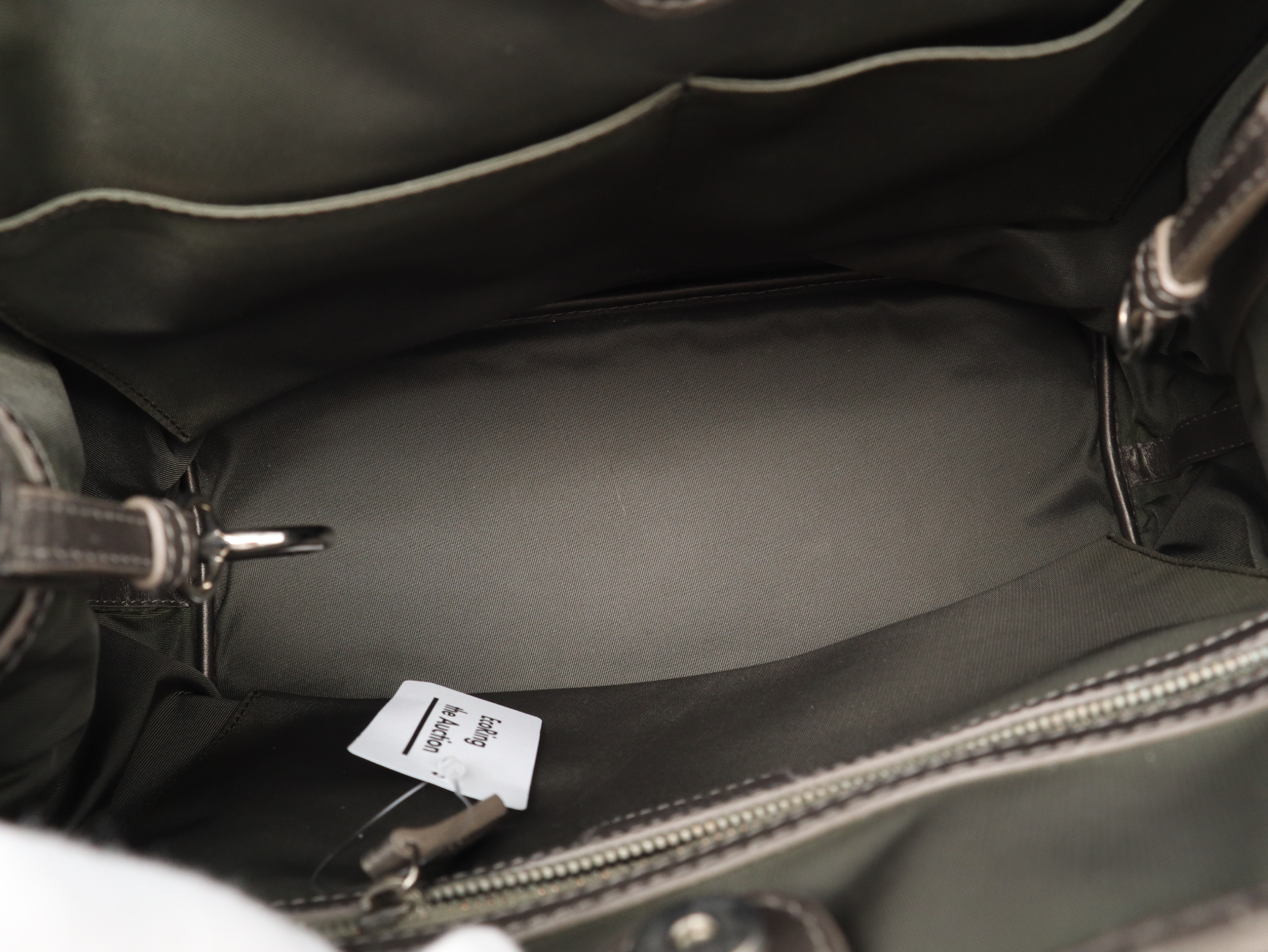Cannage Panarea Leather Metallic Grey Tote Bag — view 10