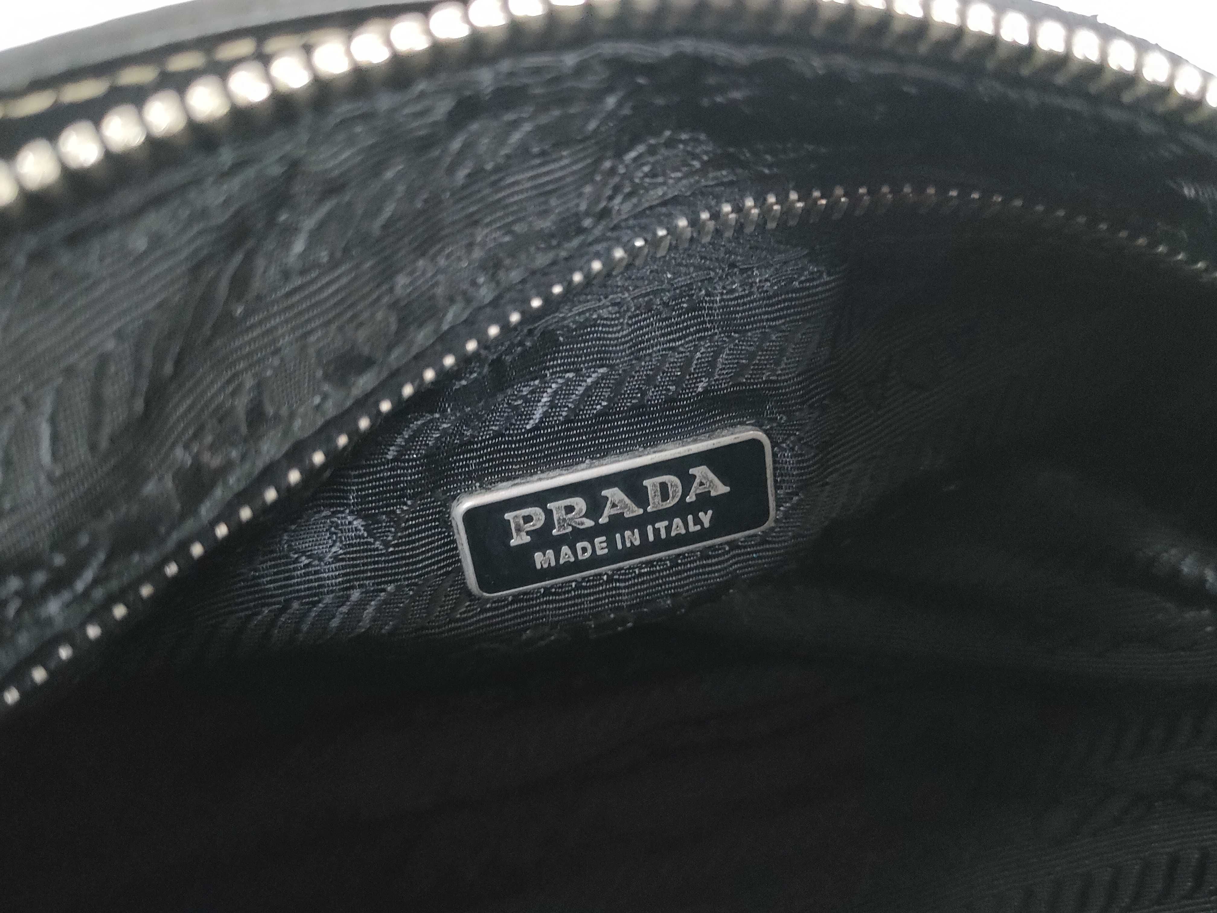 Nylon Prada Nylon Handbag Pouch Triangle Logo Black Handbag — view 11
