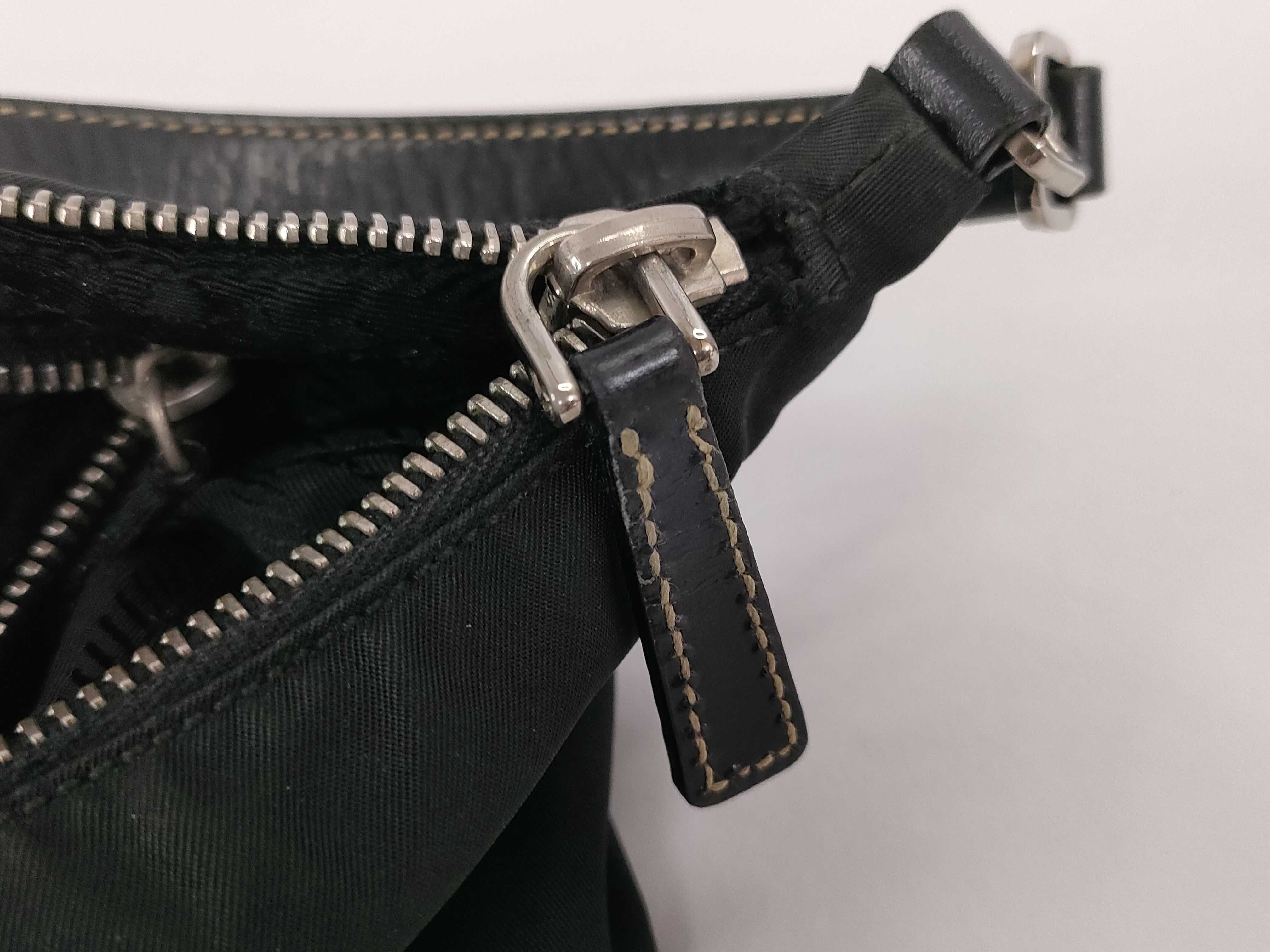 Nylon Prada Nylon Handbag Pouch Triangle Logo Black Handbag — view 13