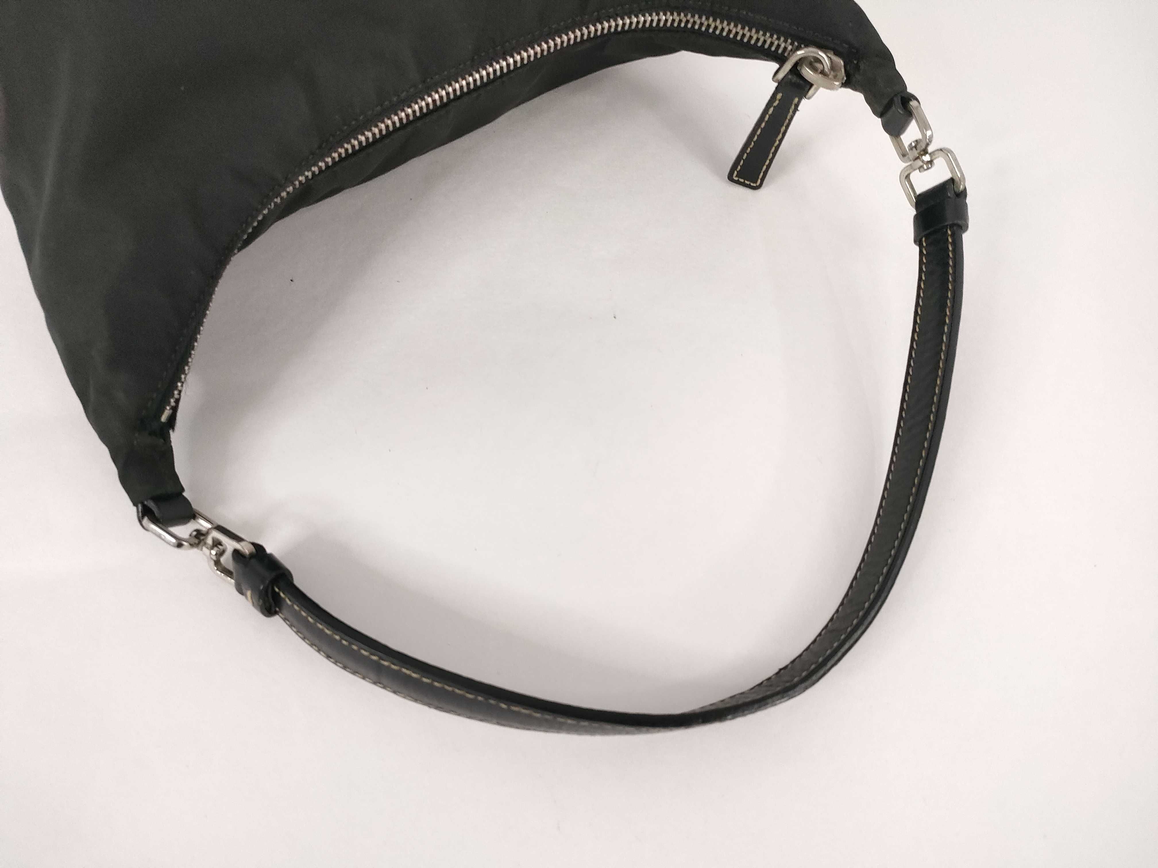 Nylon Prada Nylon Handbag Pouch Triangle Logo Black Handbag — view 3