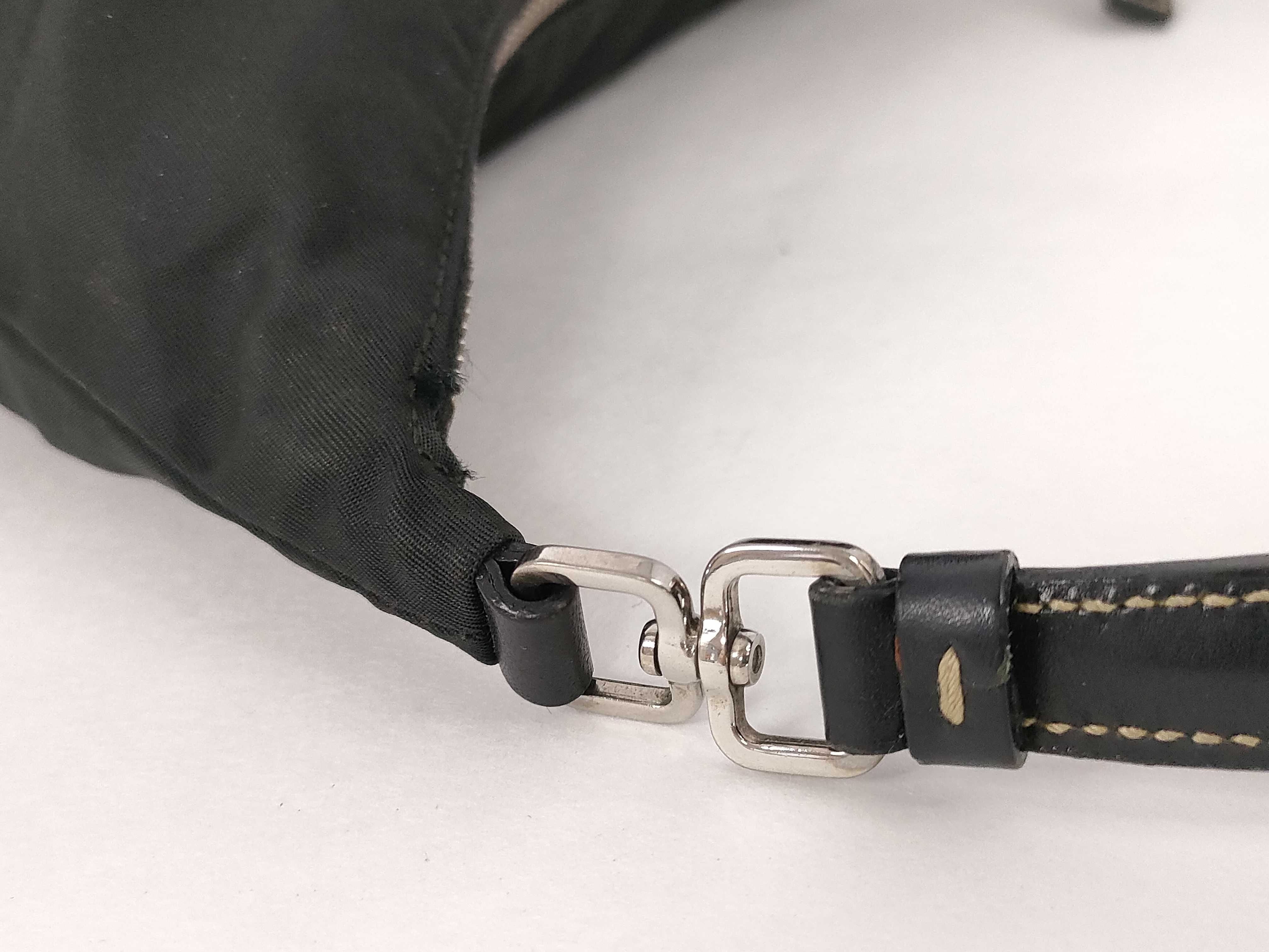 Nylon Prada Nylon Handbag Pouch Triangle Logo Black Handbag — view 5