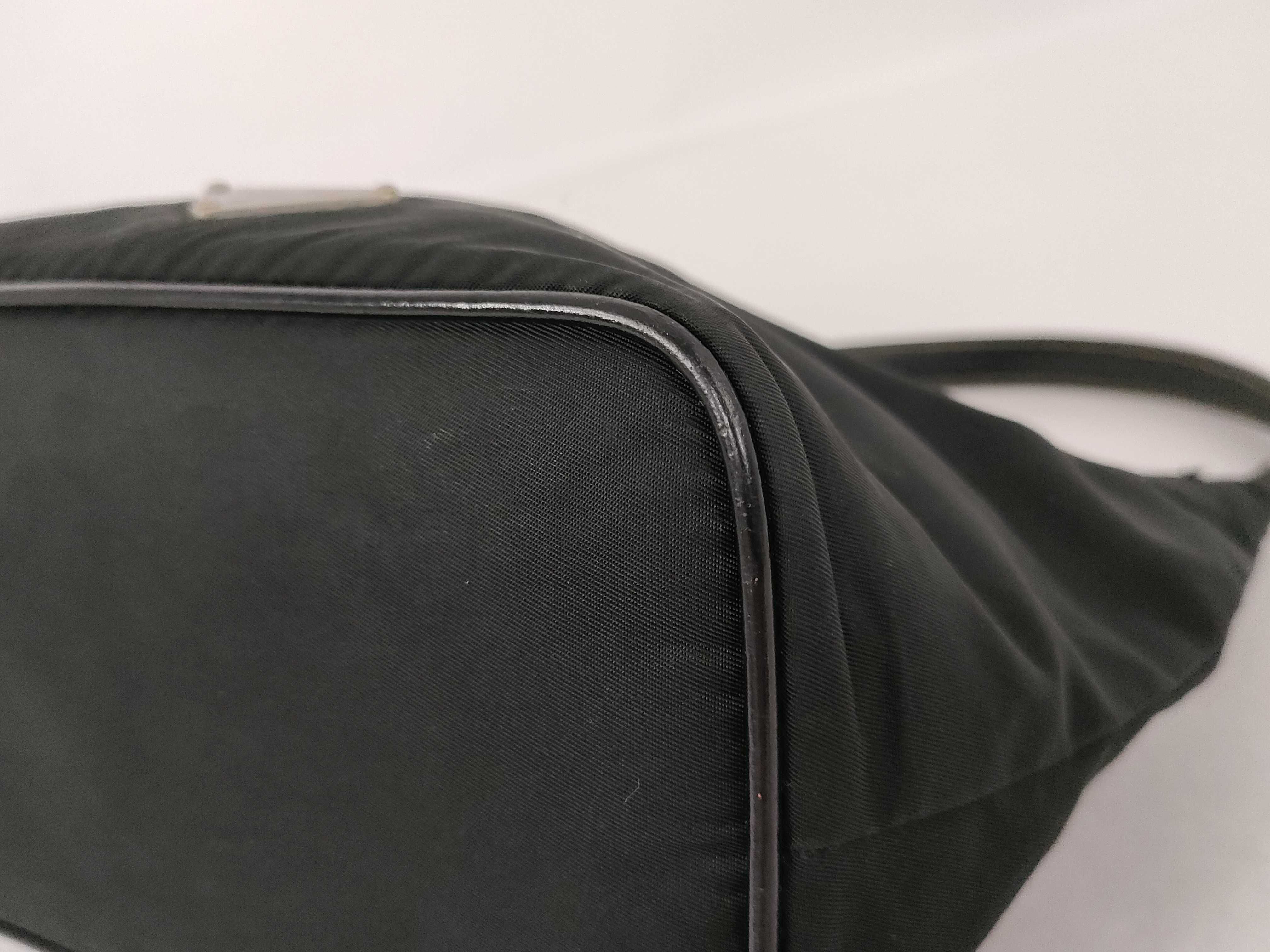 Nylon Prada Nylon Handbag Pouch Triangle Logo Black Handbag — view 6