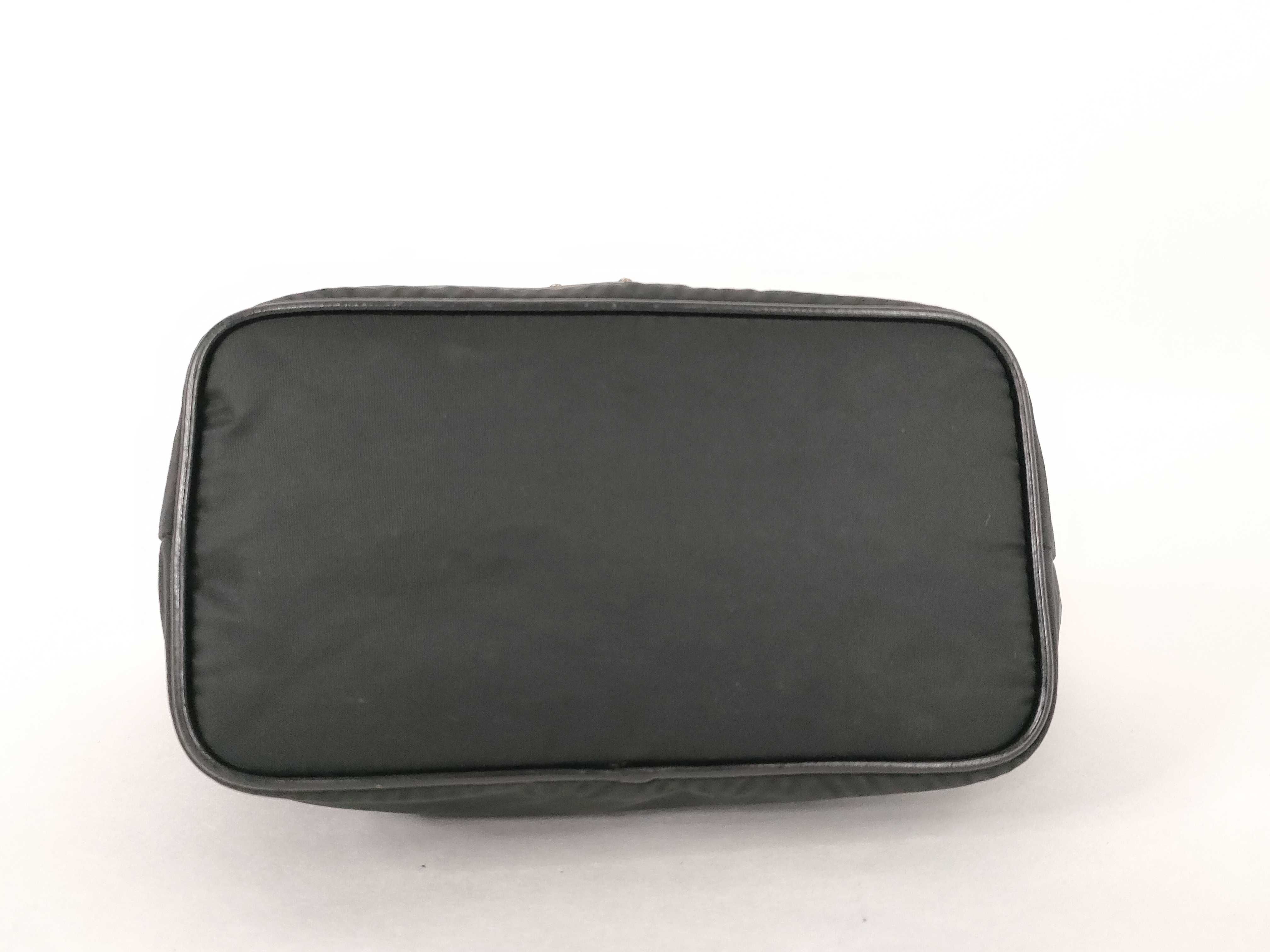 Nylon Prada Nylon Handbag Pouch Triangle Logo Black Handbag — view 7