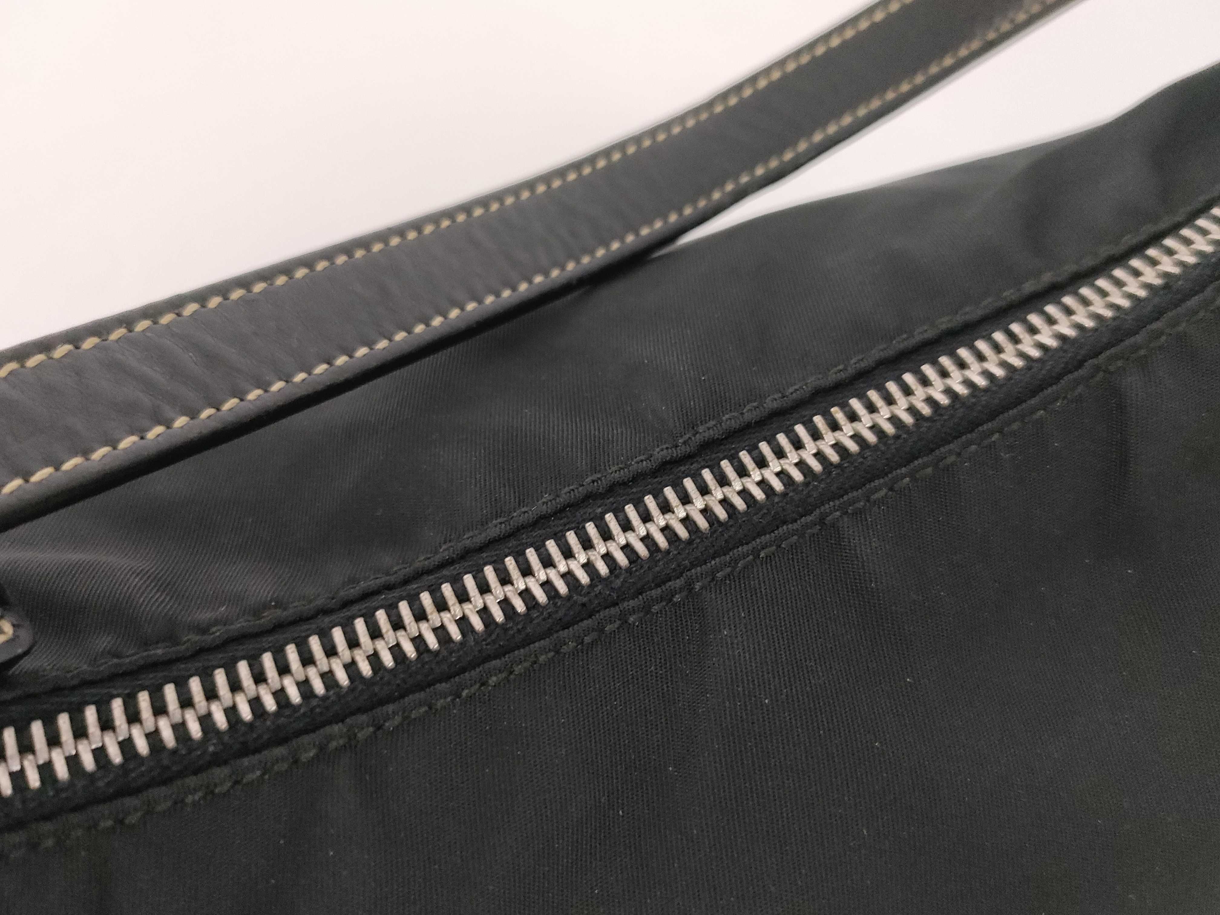 Nylon Prada Nylon Handbag Pouch Triangle Logo Black Handbag — view 8
