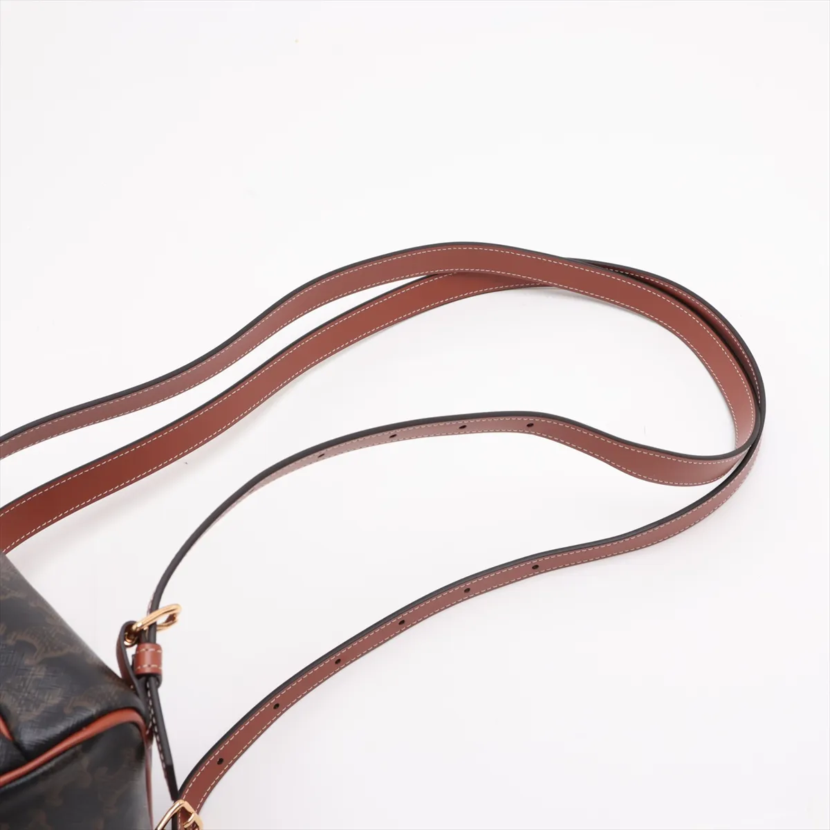 Triomphe Mini Folco PVC x Leather Backpack/Rucksack Brown — view 6
