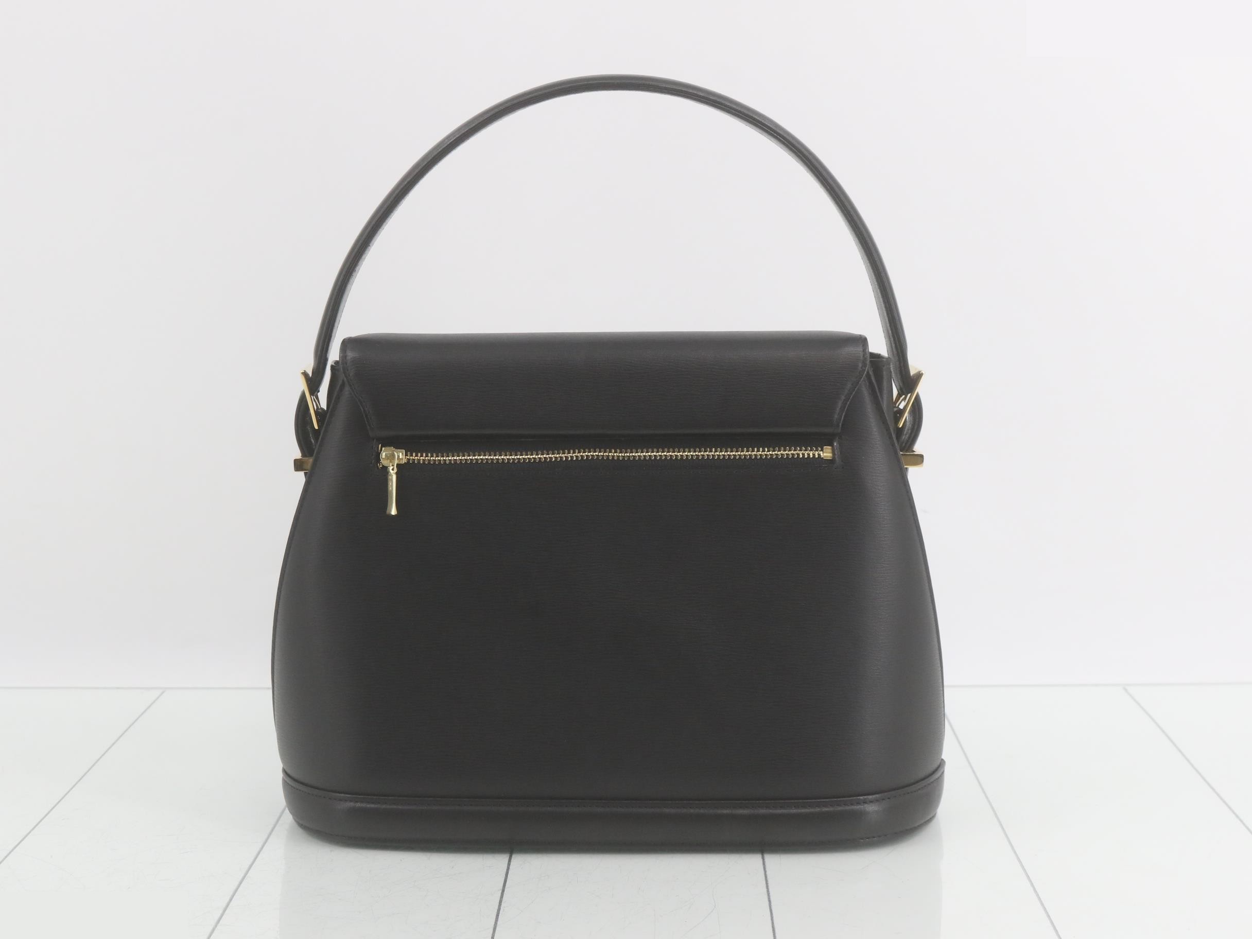 Other lines: 2-way bag with long strap, leather, black, Garavani — view 2