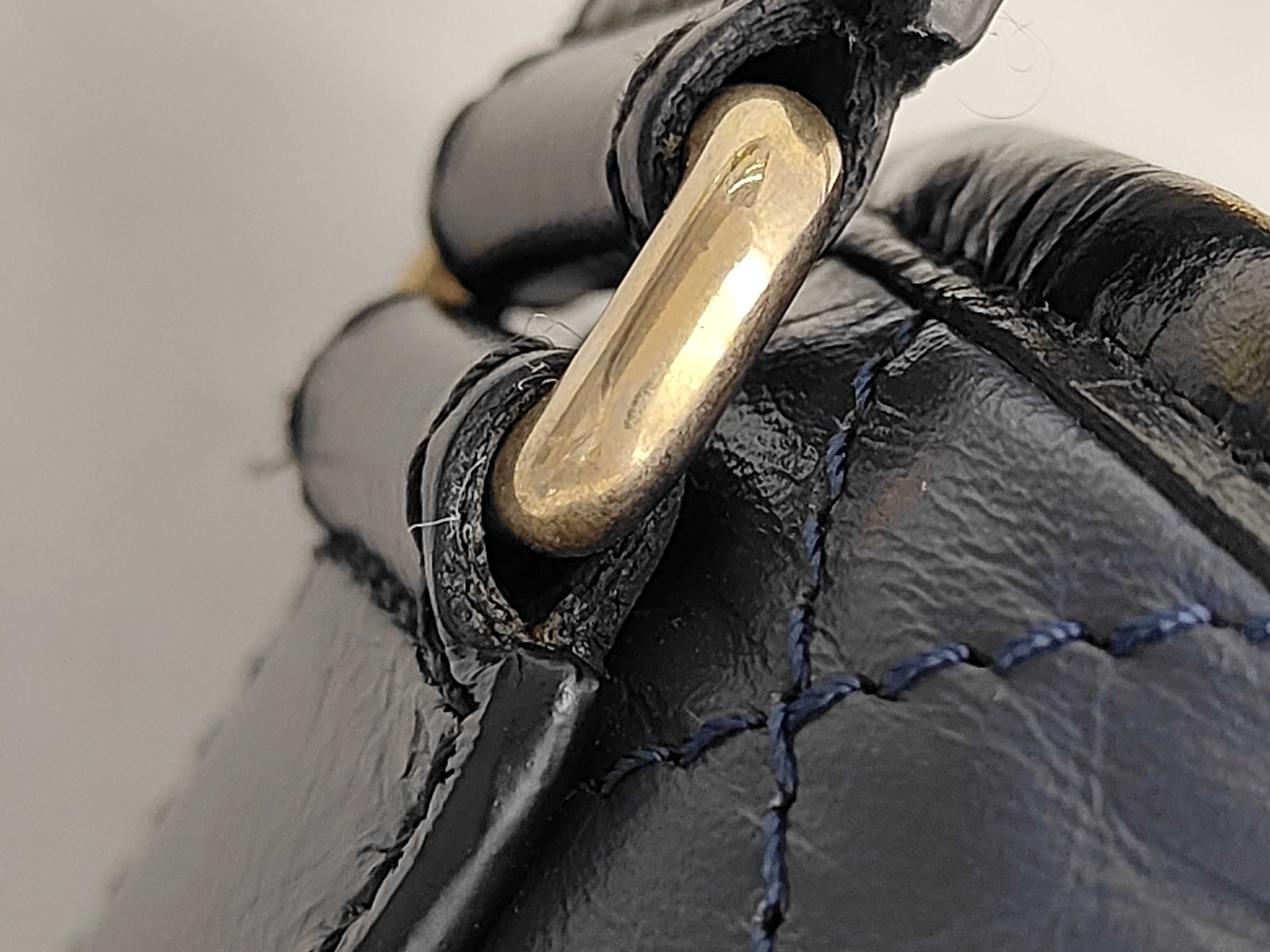 Gabrielle de Chanel Leather Chain Shoulder Bag, Navy/Black, with Guarantee Card and Serial Number Seal, 25371992. — view 11