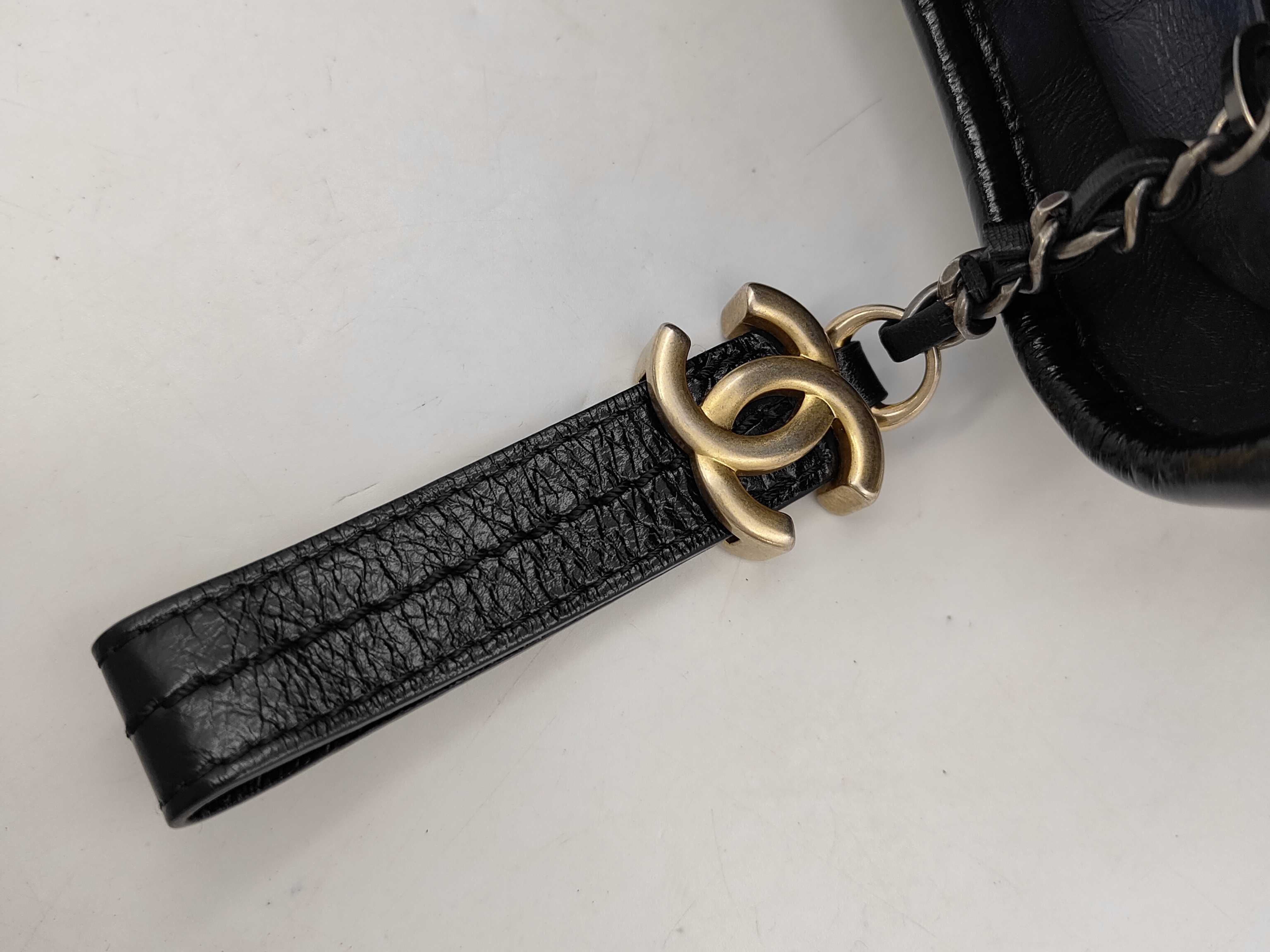 Gabrielle de Chanel Leather Chain Shoulder Bag, Navy/Black, with Guarantee Card and Serial Number Seal, 25371992. — view 12