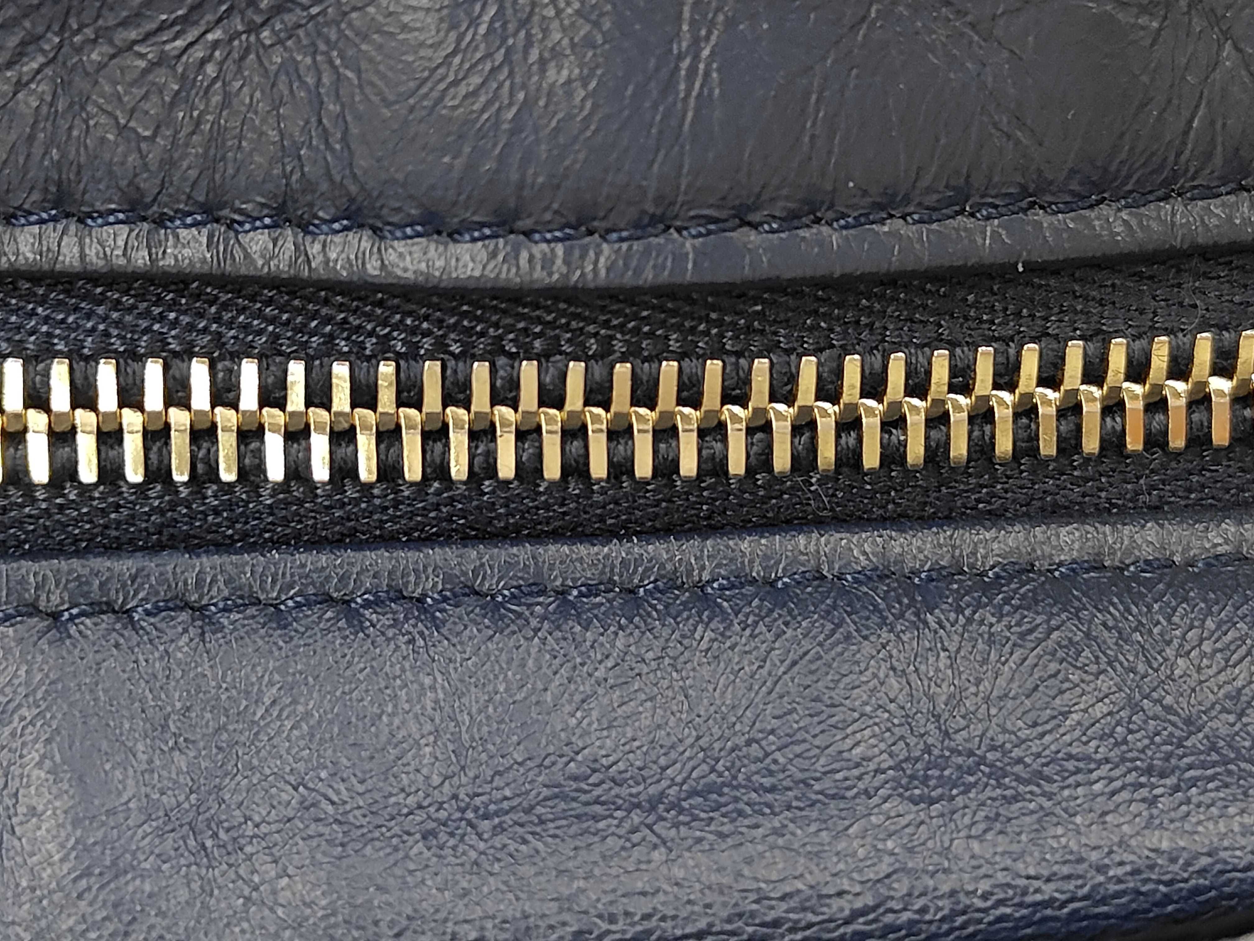 Gabrielle de Chanel Leather Chain Shoulder Bag, Navy/Black, with Guarantee Card and Serial Number Seal, 25371992. — view 5