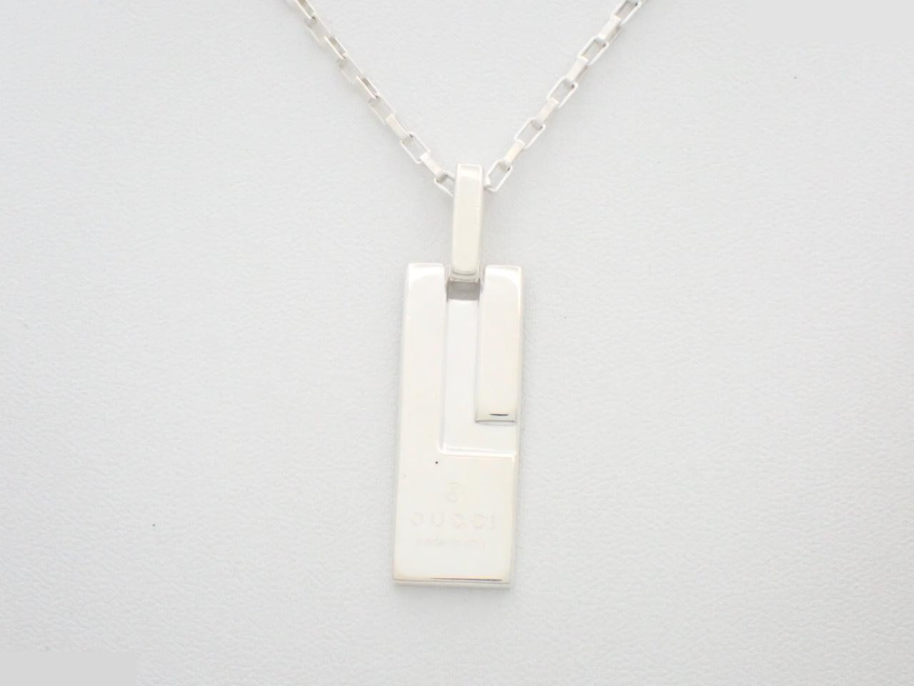 G logo necklace, 925 sterling silver, 17.1g, neck circumference approximately 50cm